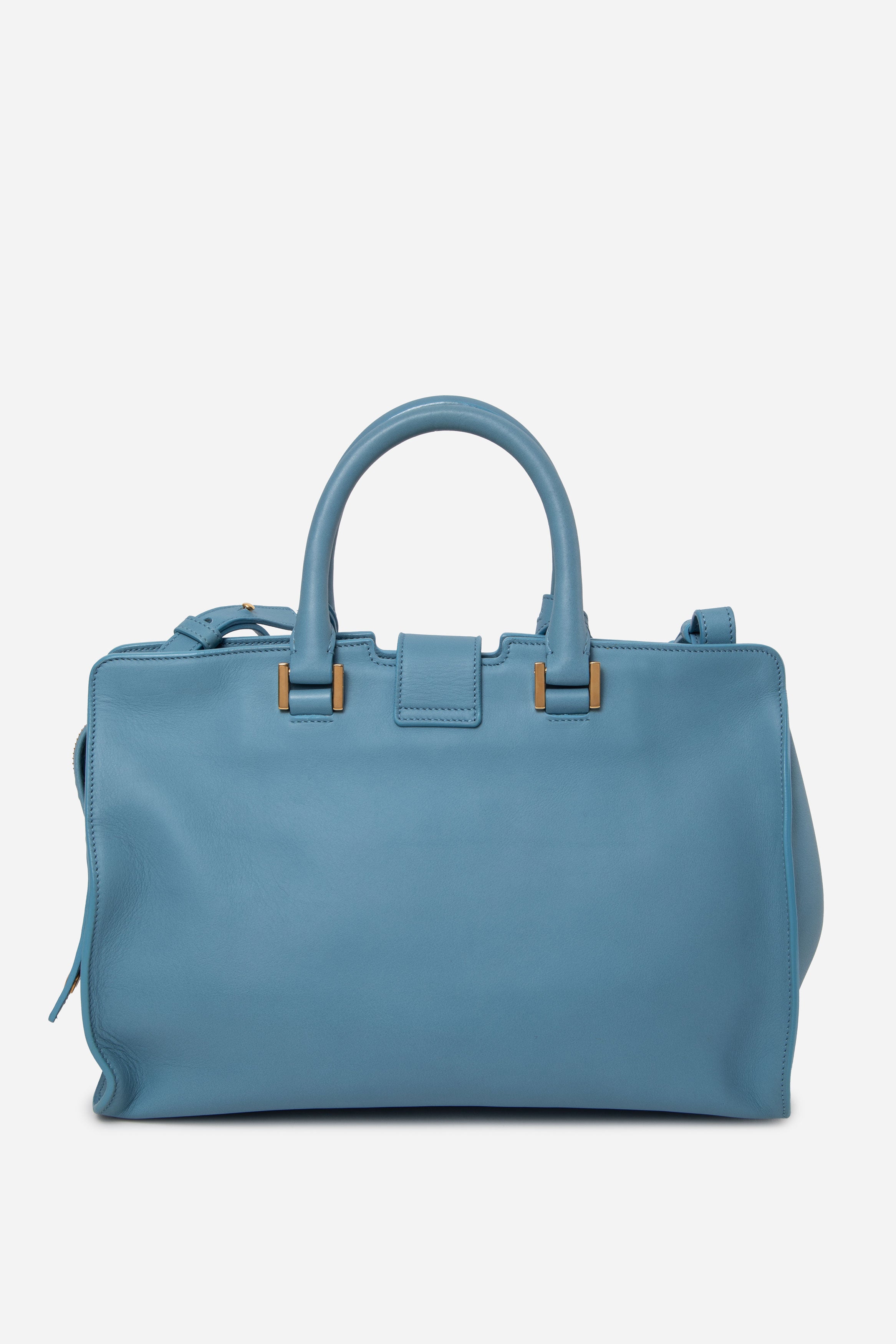 Saint Laurent Calfskin Small Classic Y Cabas Top handle With Strap Blue