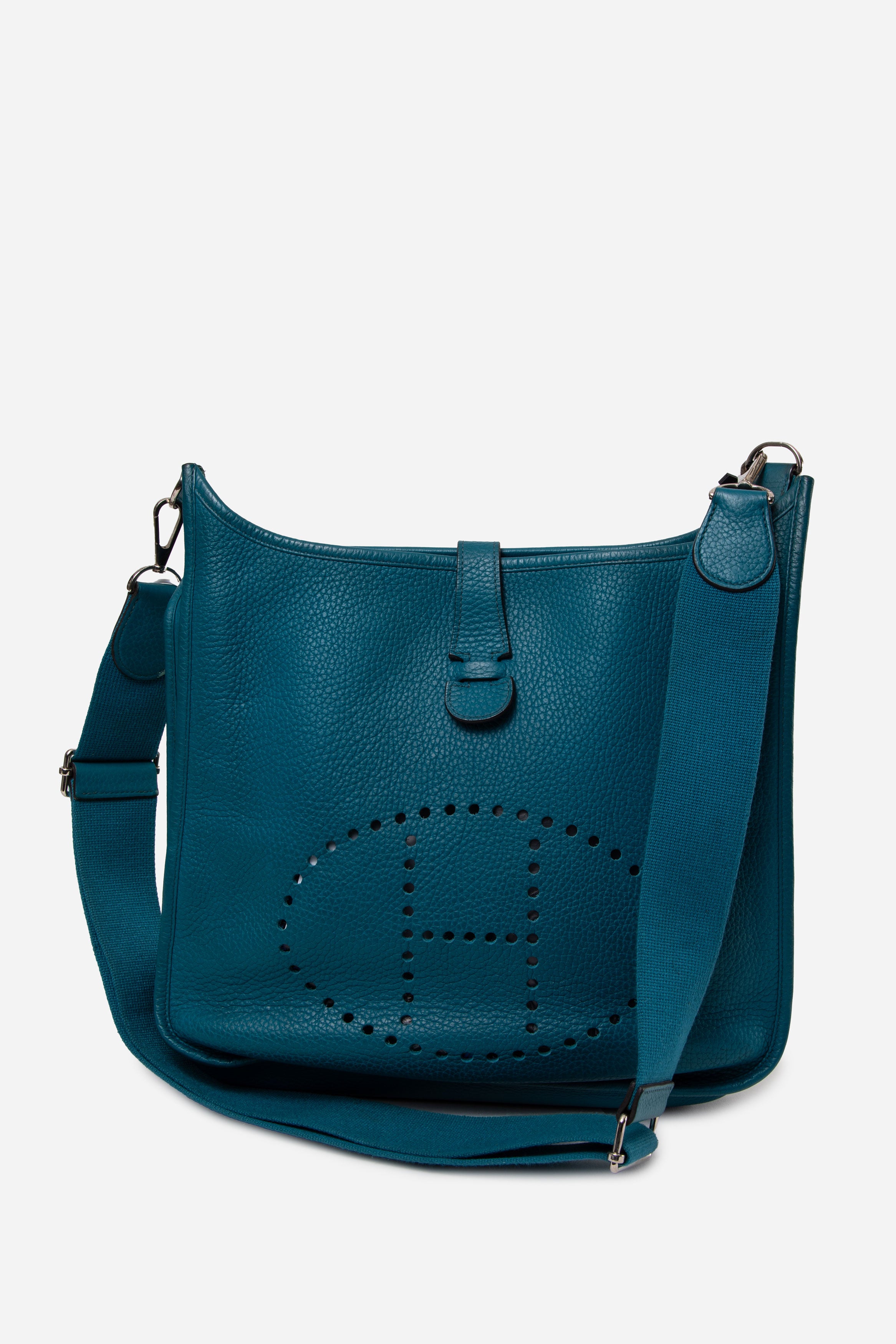 Hermes 2013 Blue Taurillon Clemence Evelyne 31 Crossbody Bag