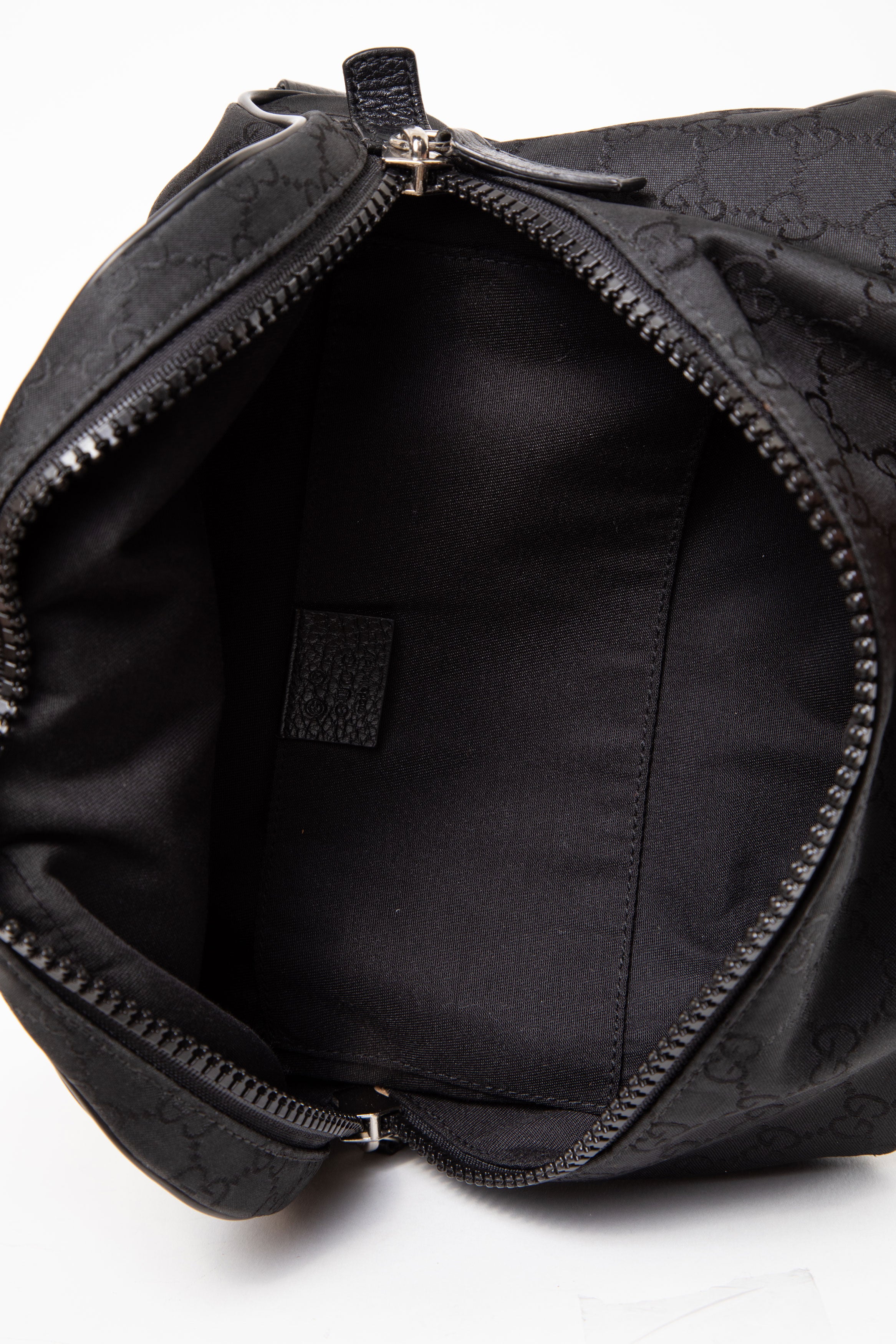 Gucci Black Nylon Monogram Fanny Pack Belt Bag