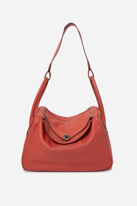 Hermes 2015 Lindy 34 Leather Shoulder Bag Rose