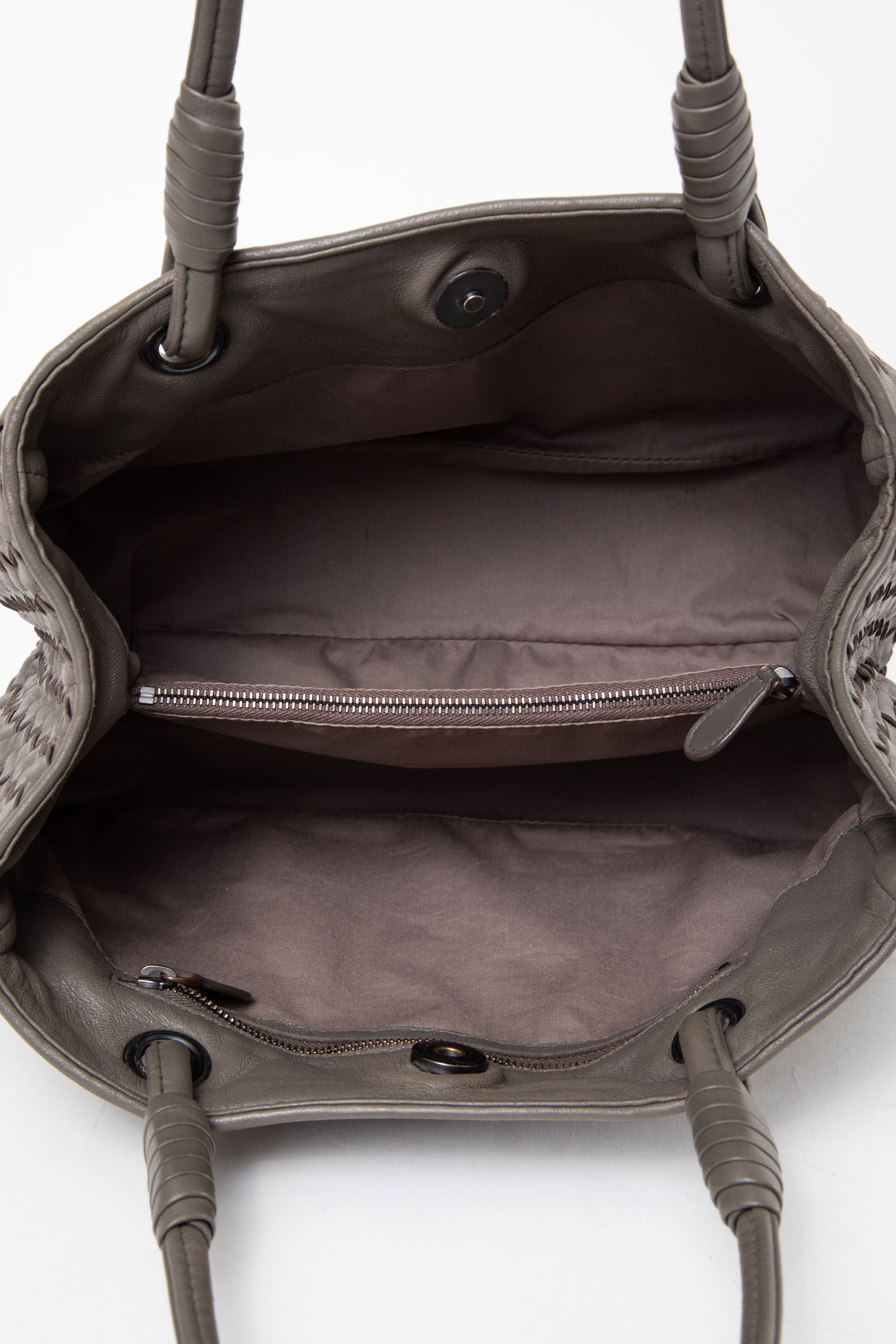 Bottega Veneta Leather Small Intrecciato Shoulder Bag