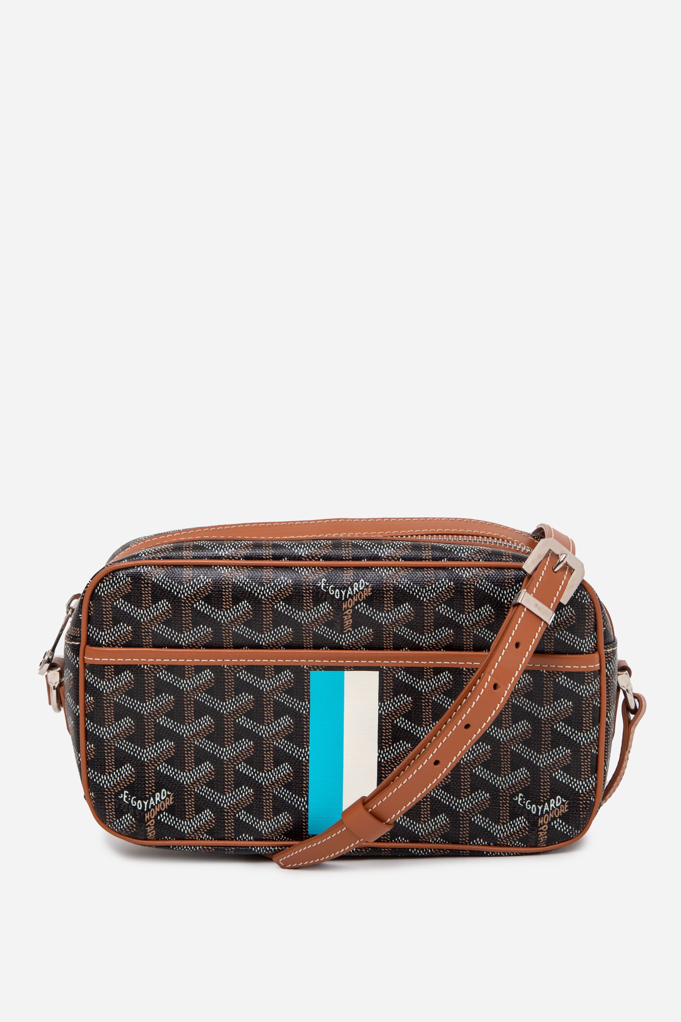 Goyard 2021 Goyardine Black Gold Sac Cap Vert Crossbody Bag