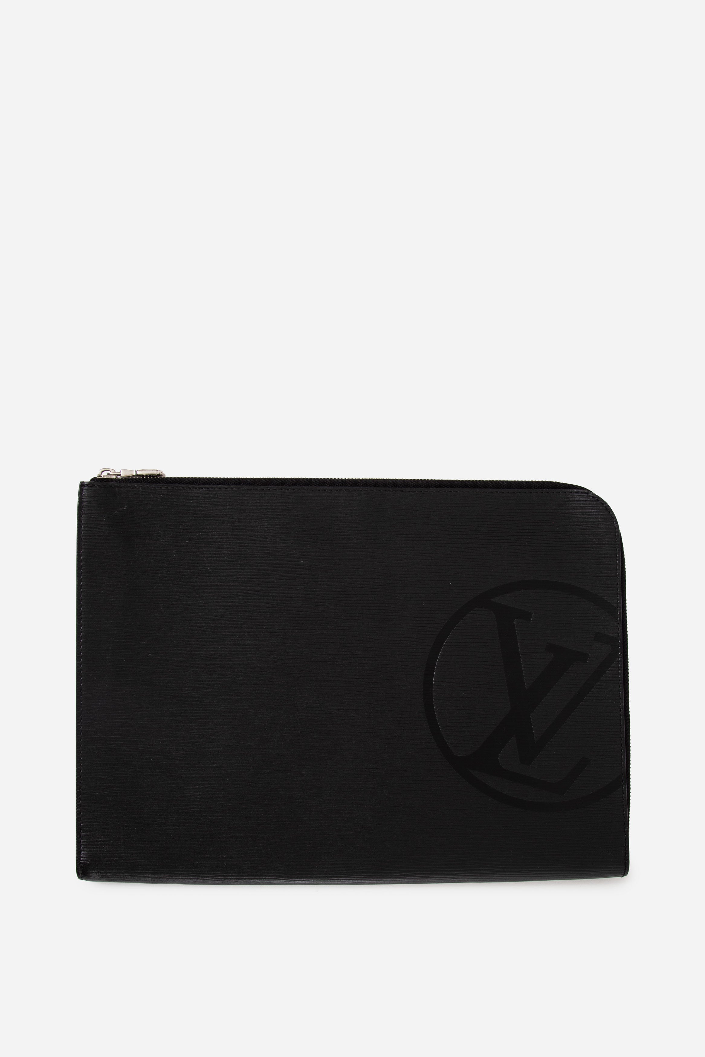 Louis Vuitton Black Epi GM Bolso Clutch Pochette Jour Clutch