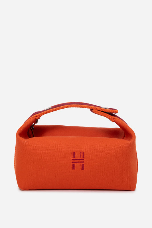 Hermes Canvas Small Bride A Brac Pouch Orange