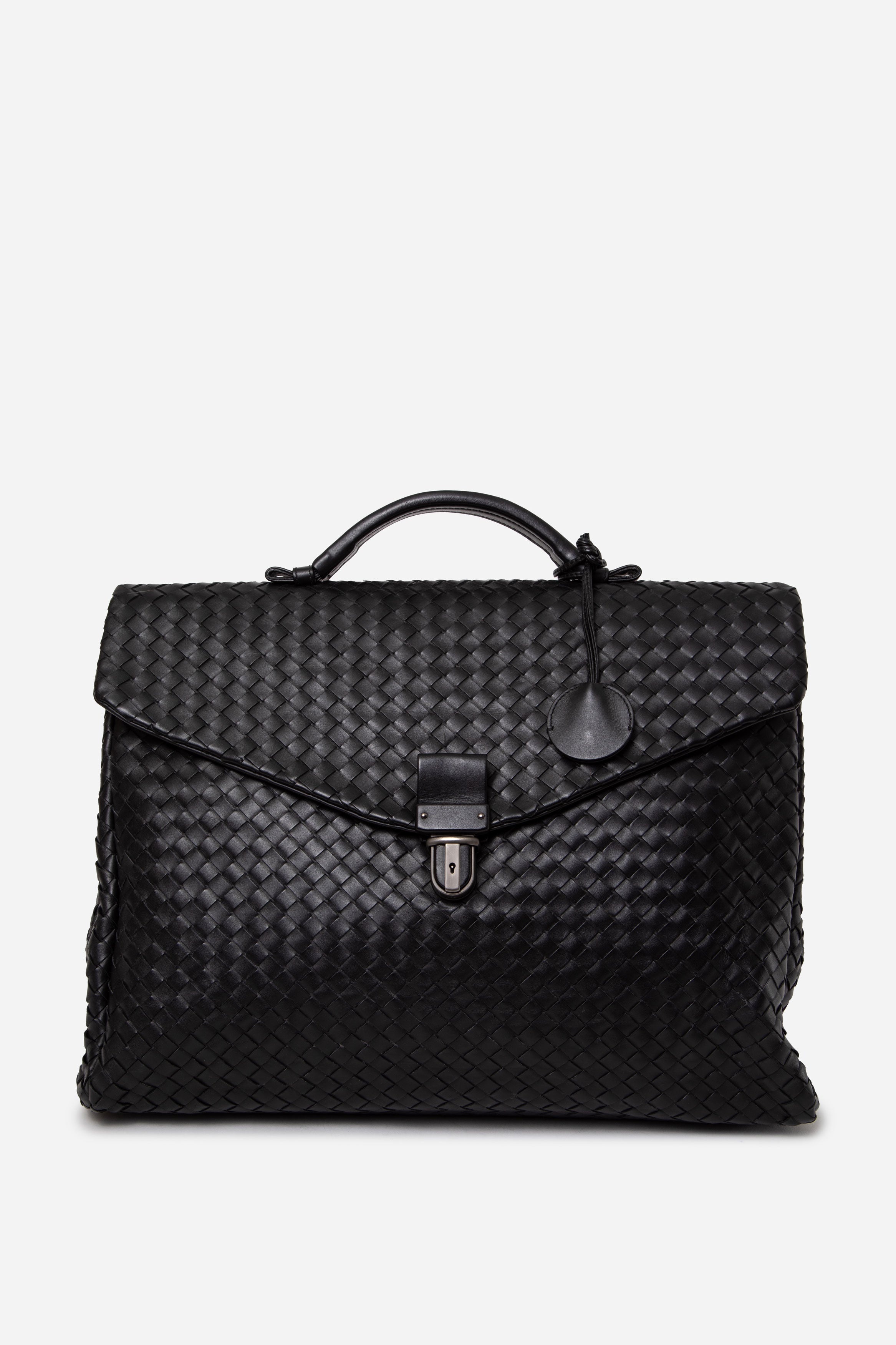 Bottega Veneta Black Intrecciato Briefcase