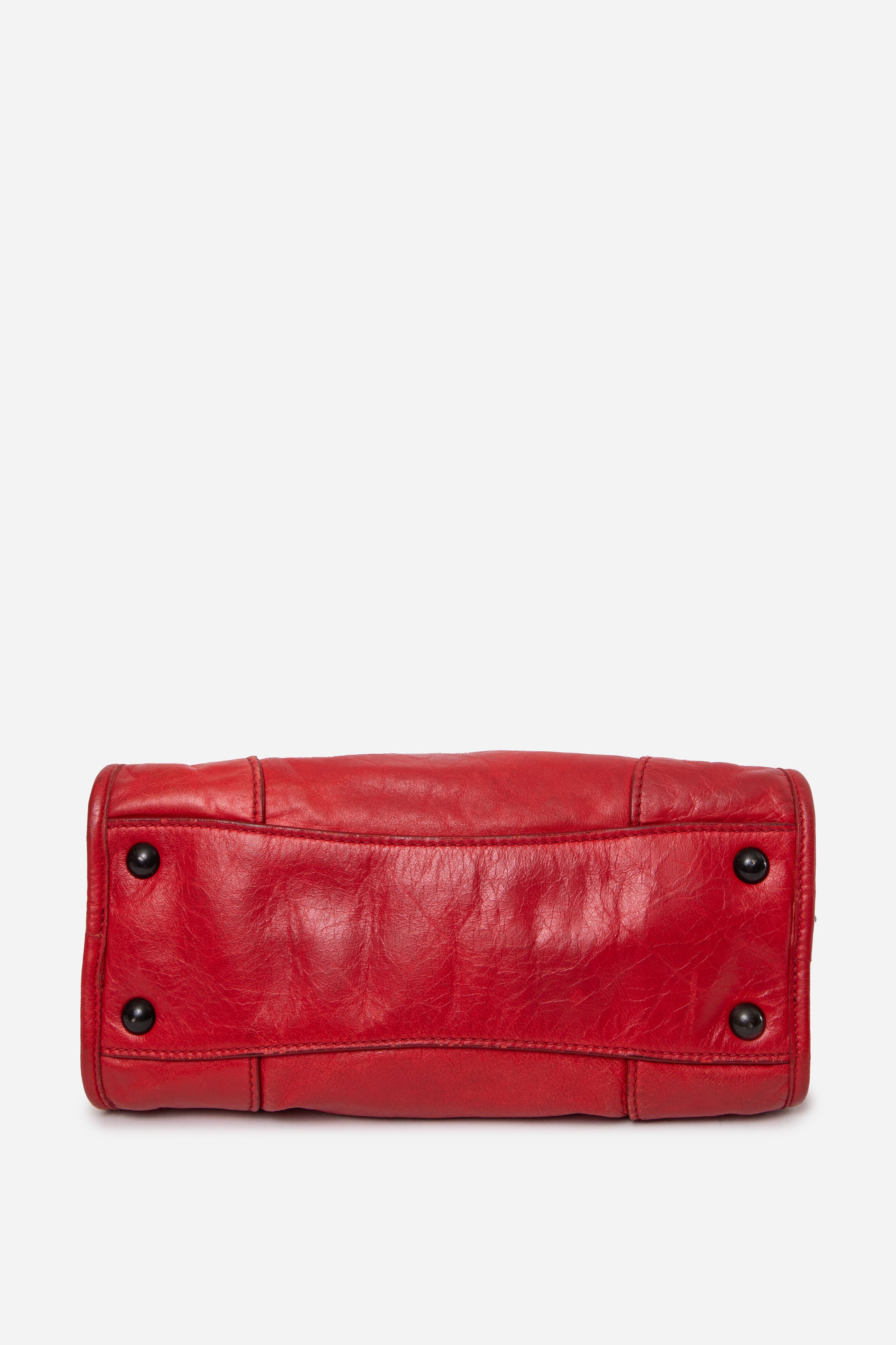 Miu Miu Red Leather Vitello Shoulder Bag W/strap