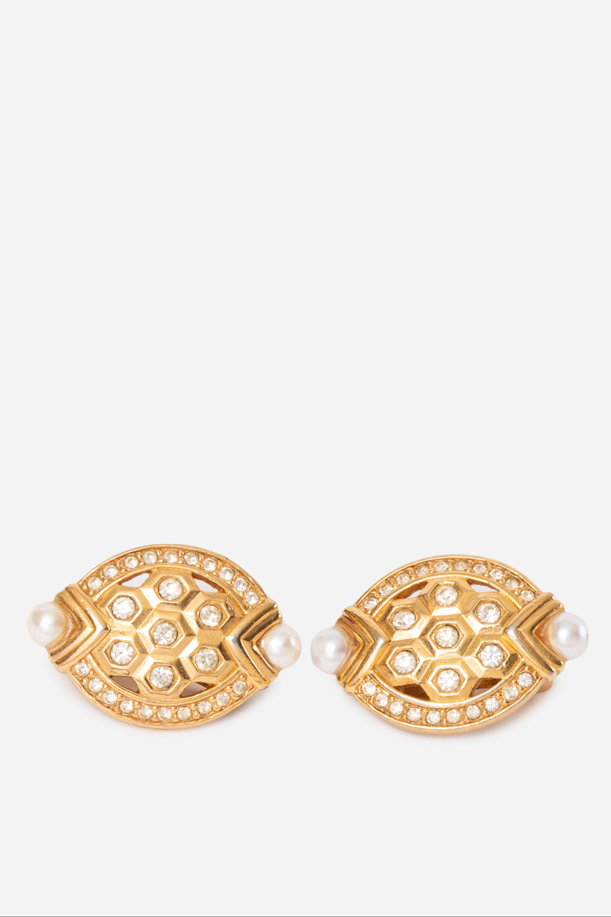Dior Faux Pearl Earrings Clip-on