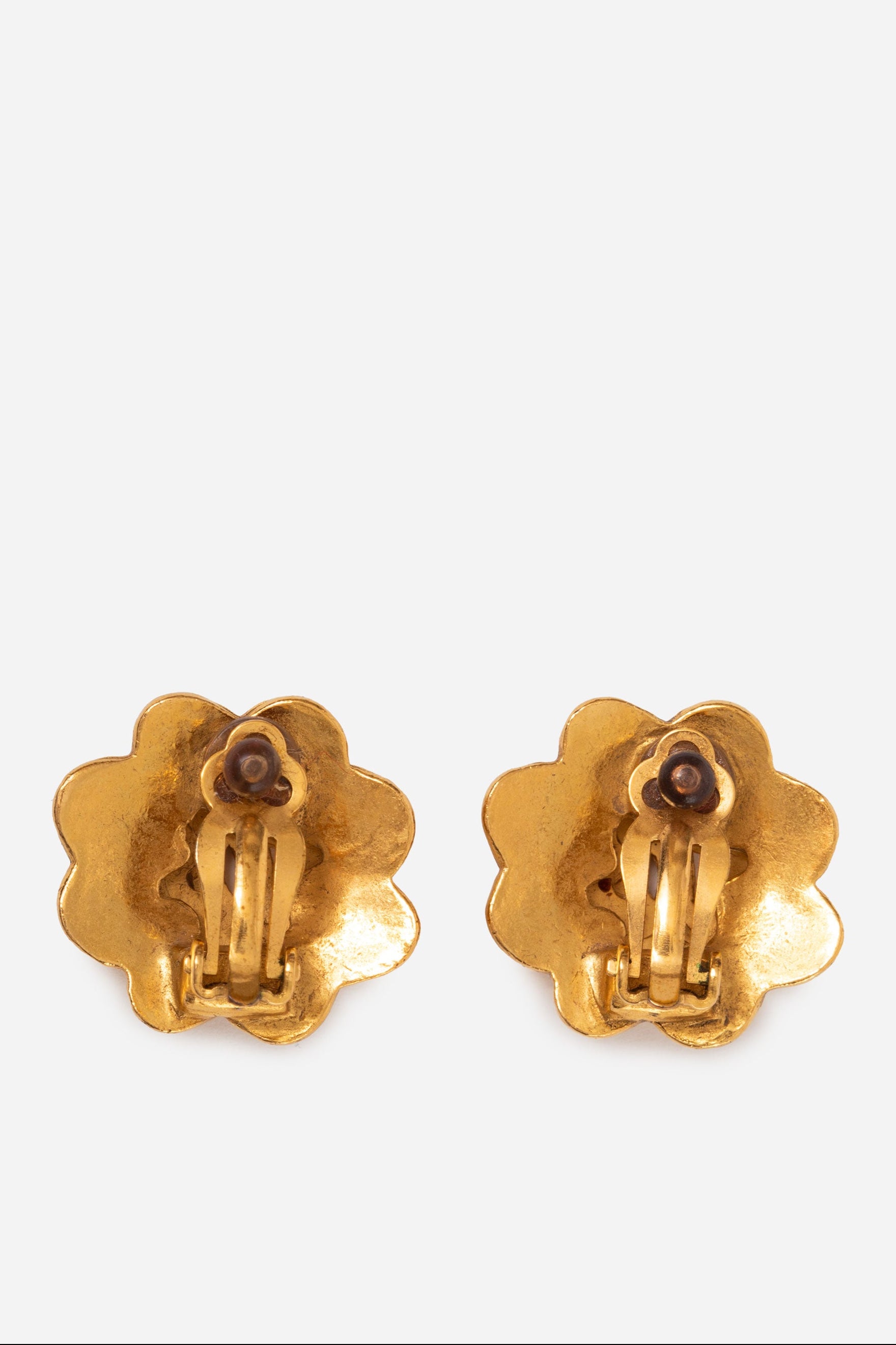 Pre-Owned CHANEL 1996 Flower Earrings Clip-On