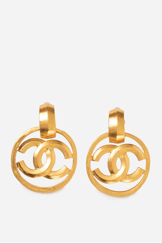 Pre-owned Chanel 1996 Hoop Earrings Clip-on