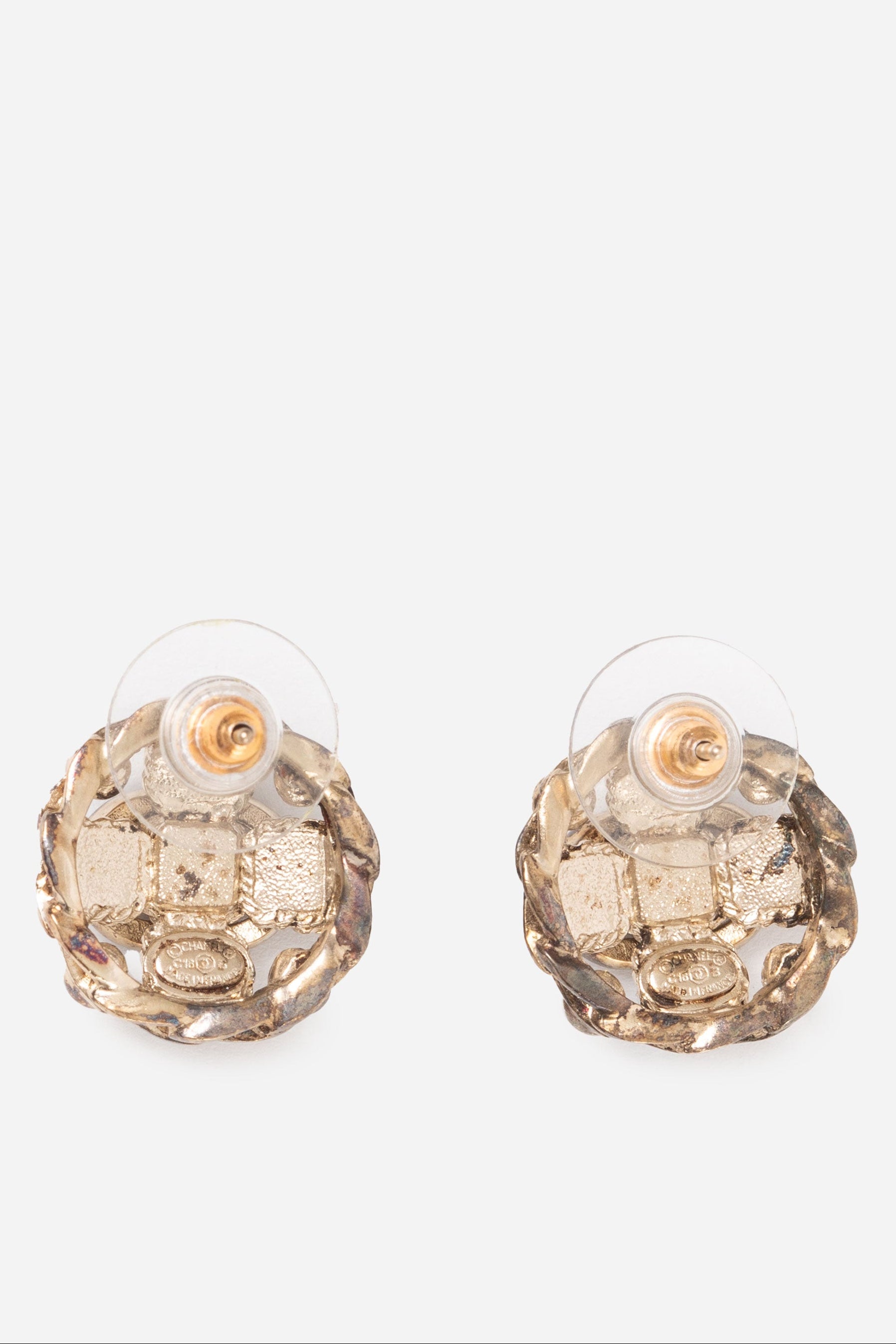 Pre-Owned Chanel 2018 Crystal CC Earrings