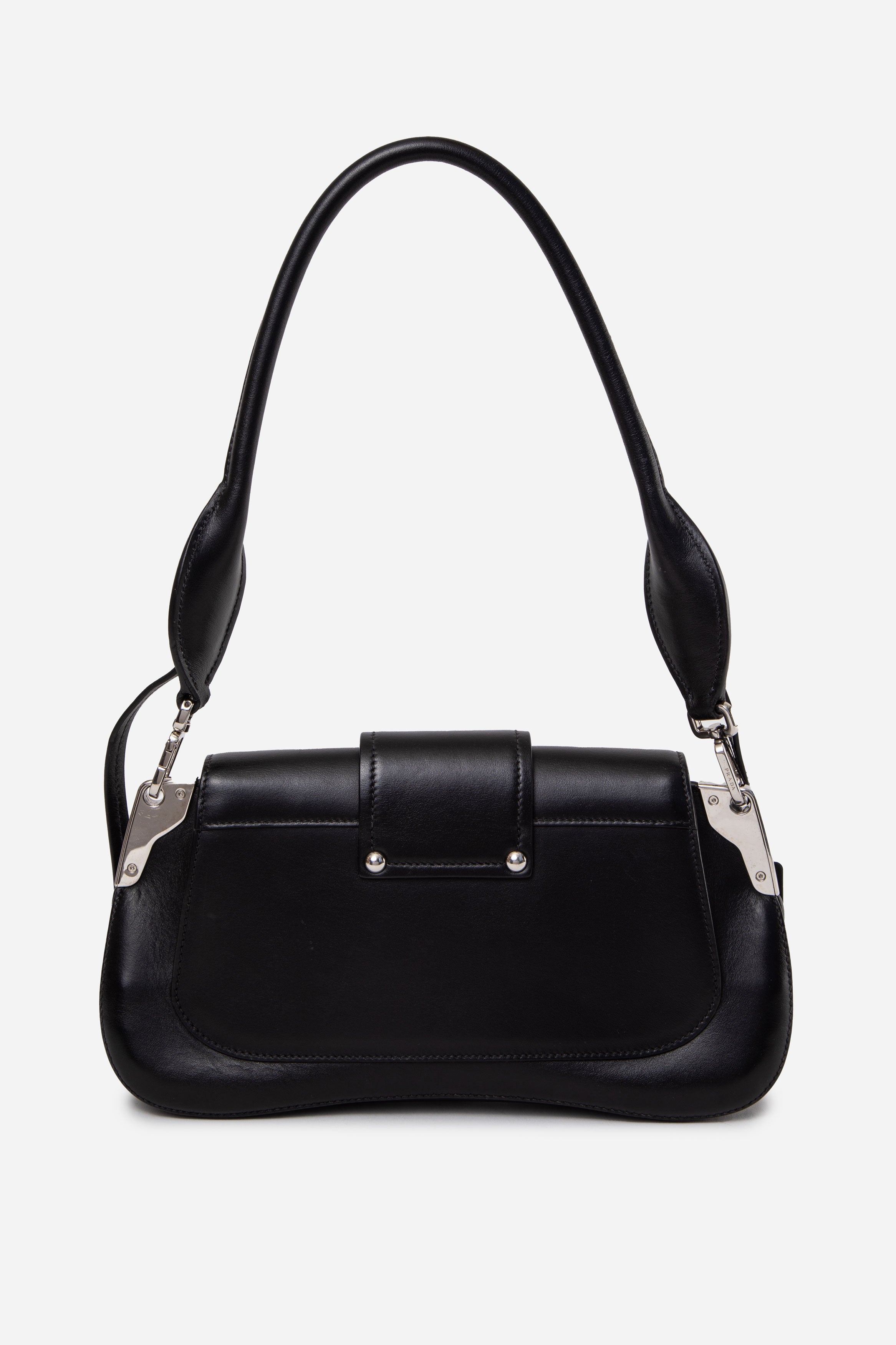 Prada Black City Calf Sidonie Shoulder Bag
