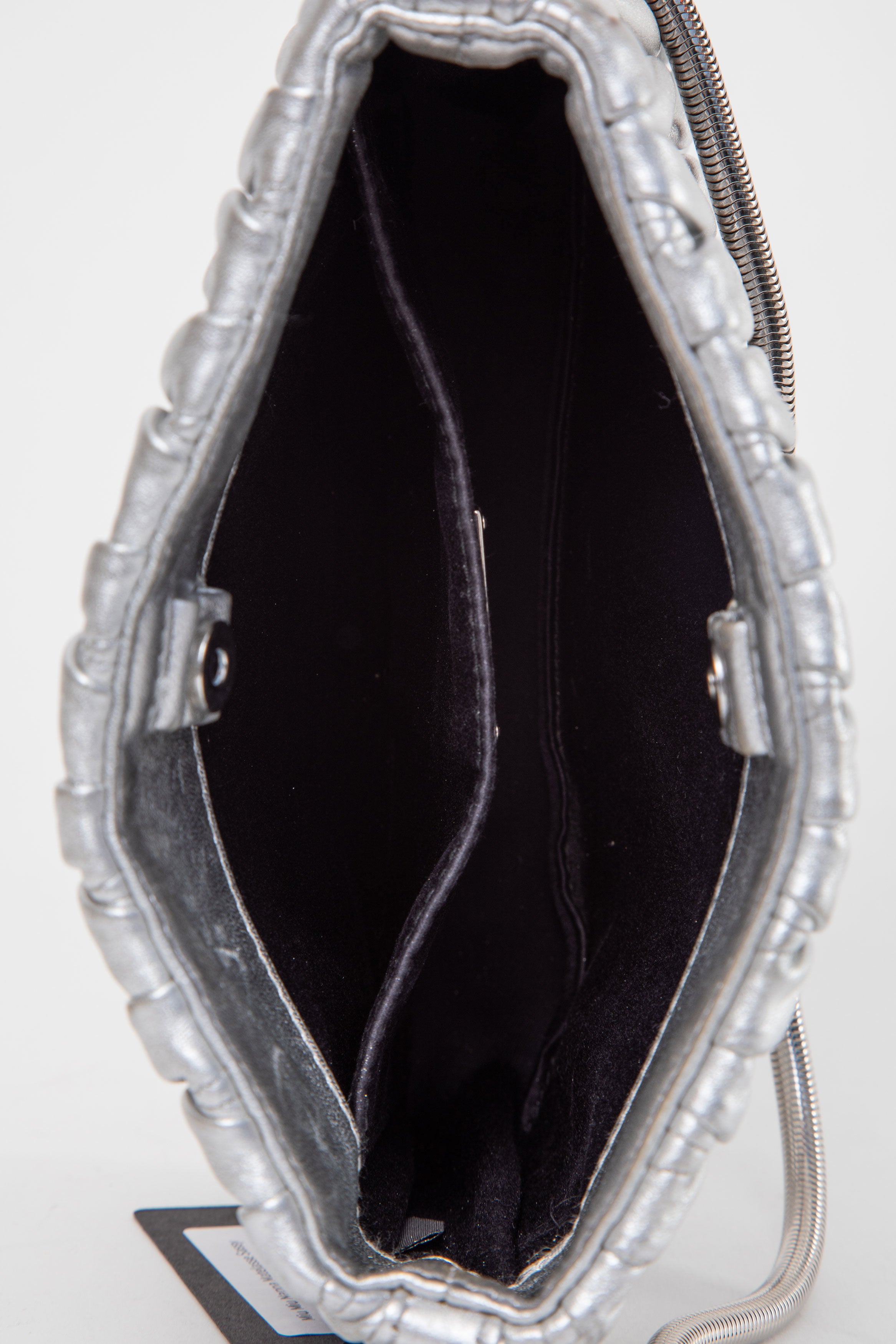 Miu Miu Silver Nappa Matelasse Sassy Shoulder Bag