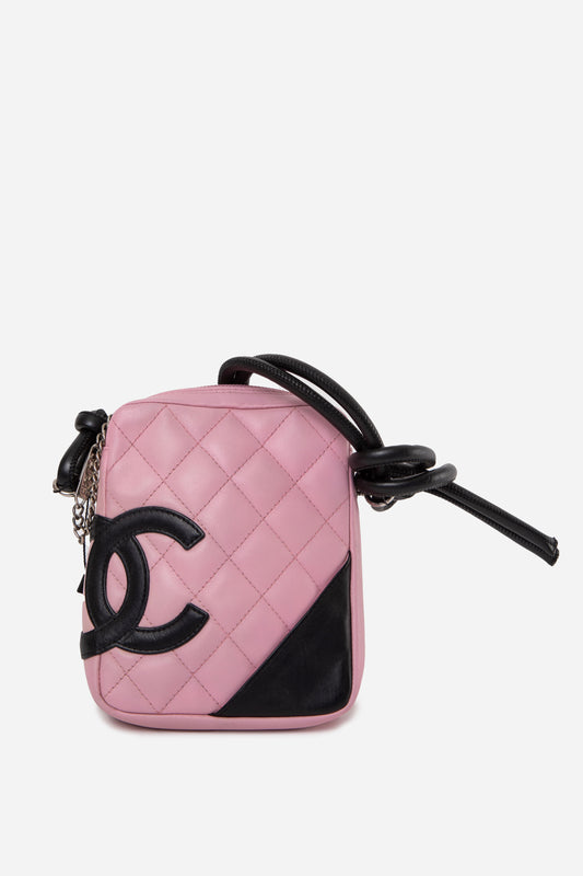 Pre-Owned Chanel 2005 Pink Calfskin Quilted Cambon Crossbody Bag