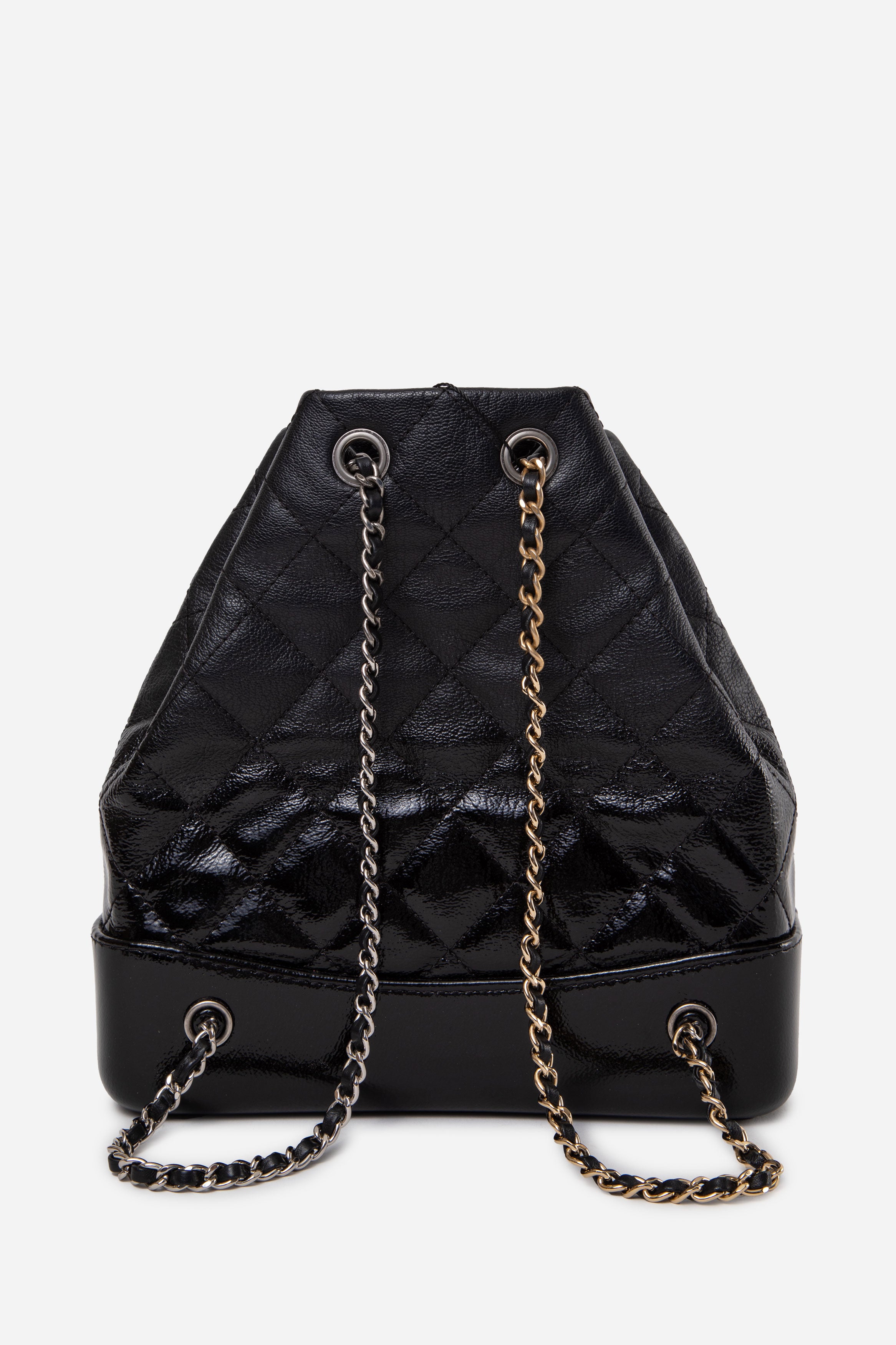 Pre-Owned Chanel Black Leather Quilted Small Gabrielle Backpack