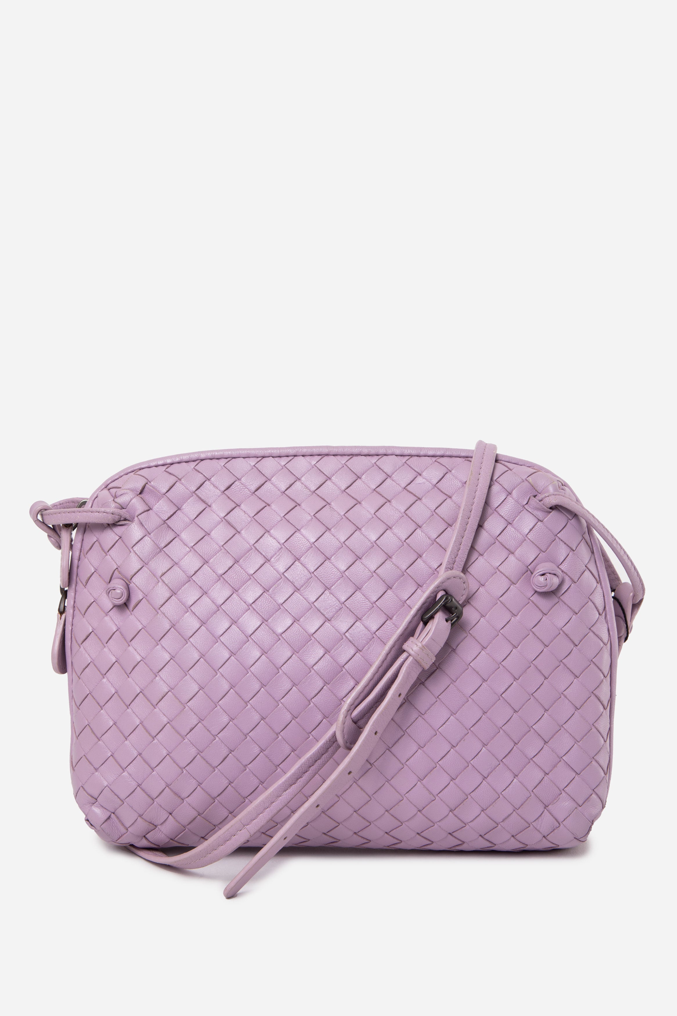 Bottega Veneta Purple Nappa Intrecciato Nodini Crossbody