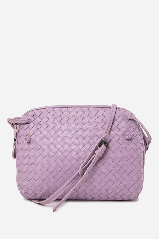 Bottega Veneta Purple Nappa Intrecciato Nodini Crossbody