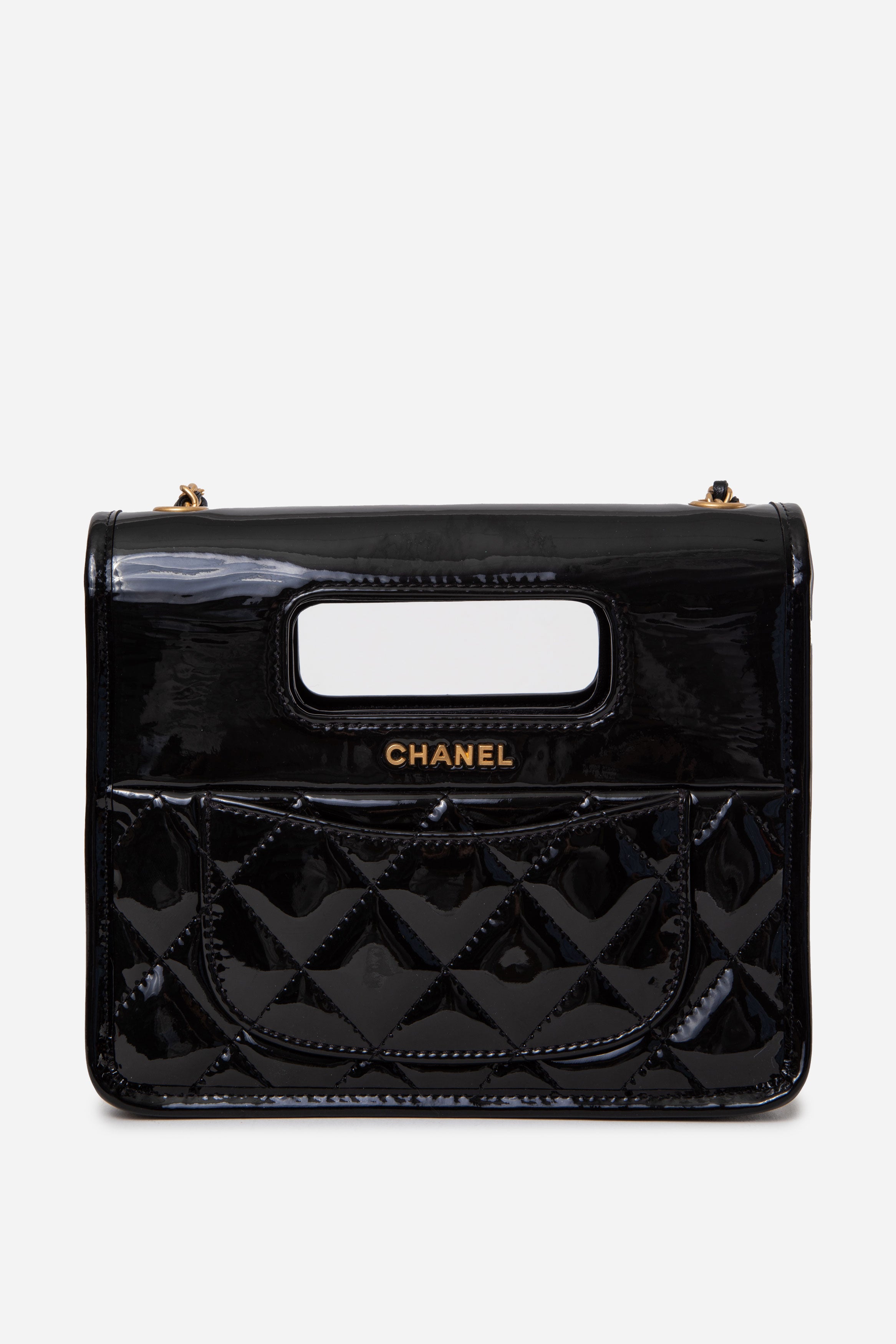 Pre-Owned Chanel 2023 Graphic Catch Flap Chain Bag