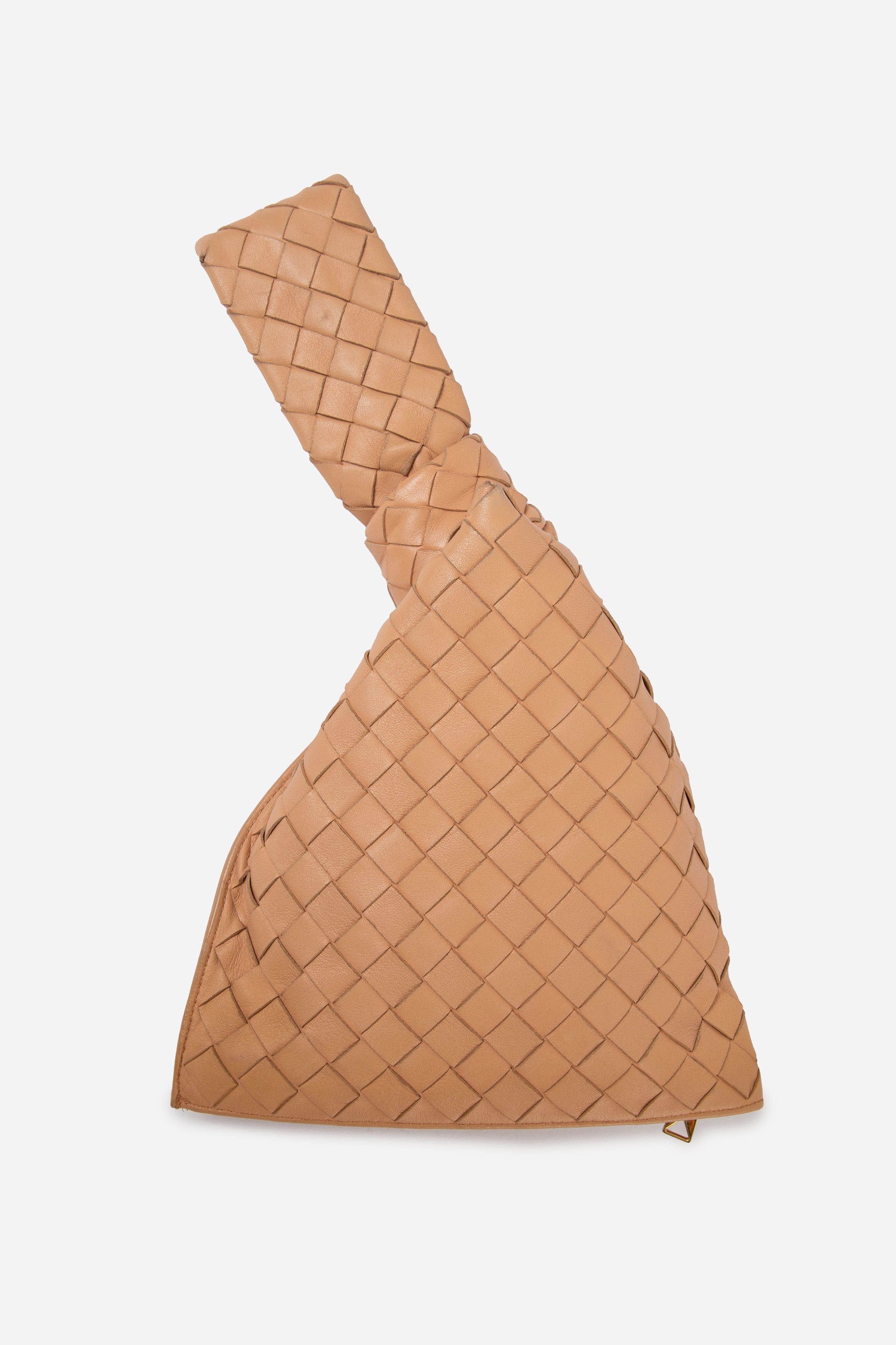 Bottega Veneta Beige Intrecciato Leather BV Twist Clutch