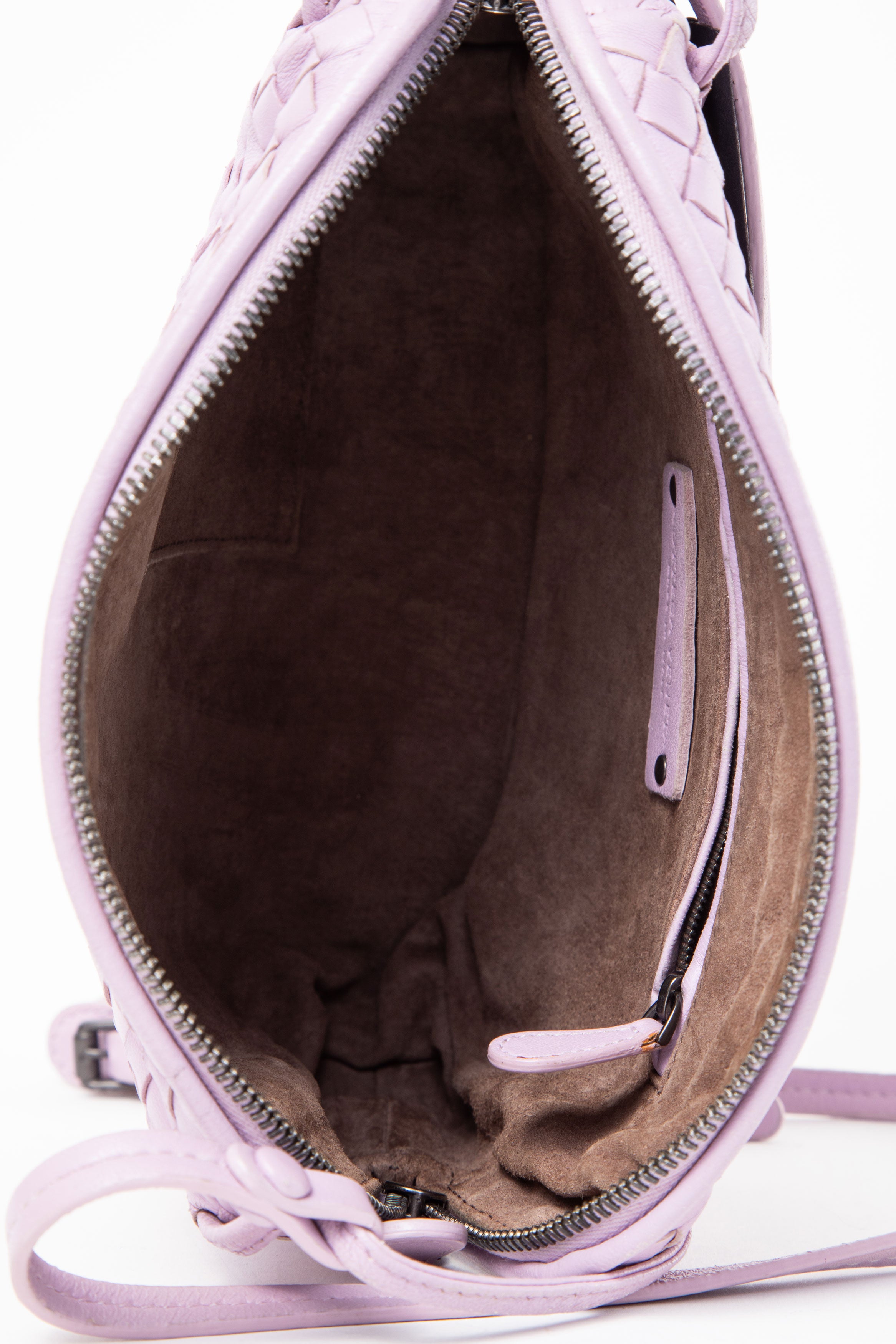 Bottega Veneta Purple Nappa Intrecciato Nodini Crossbody