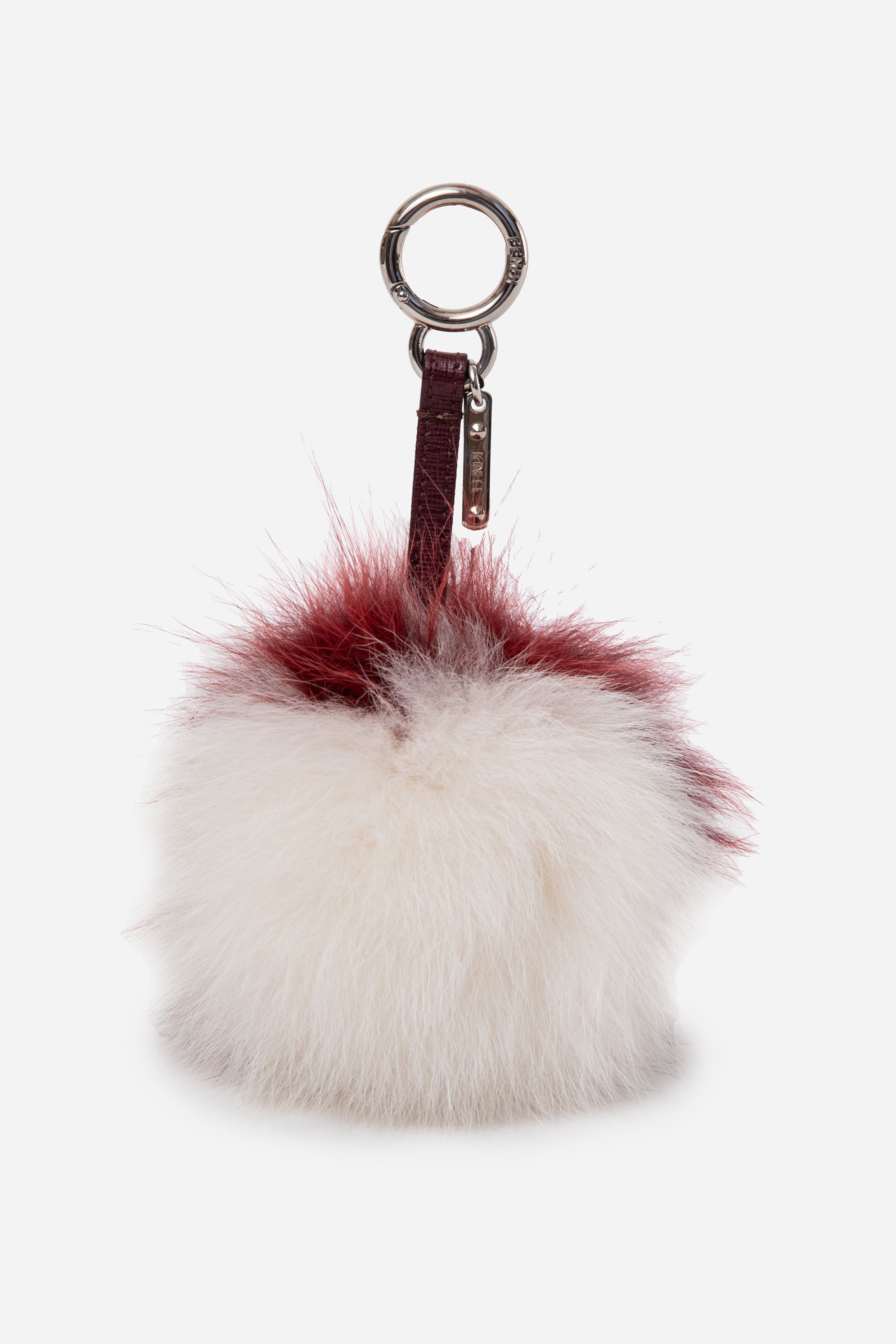 Fendi Fox Fur Bag Charm White/Red