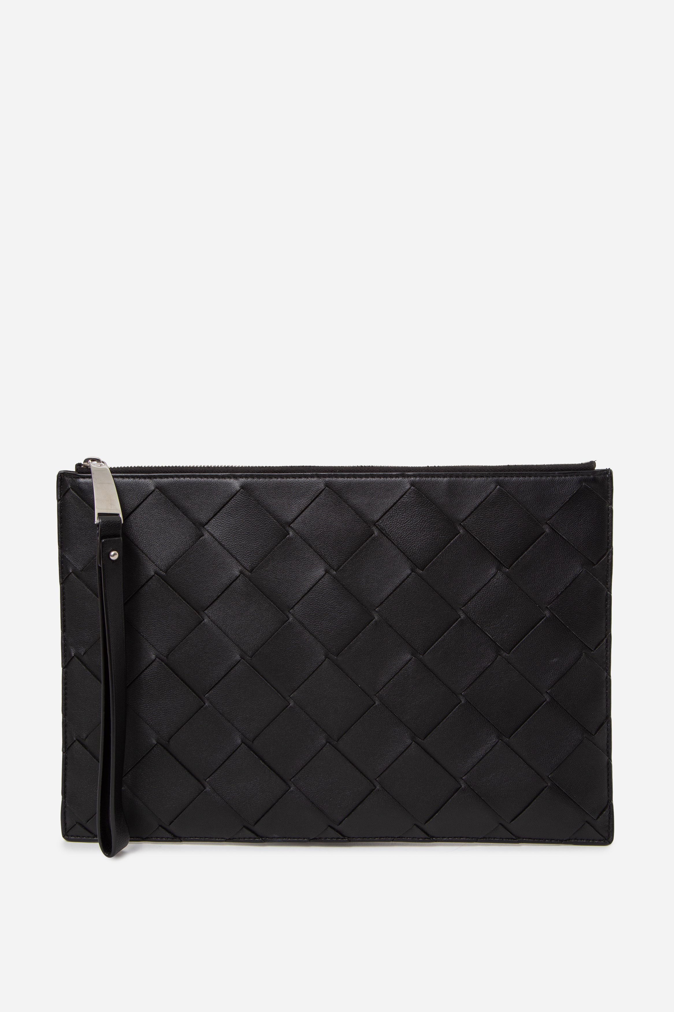 Bottega Veneta Nappa Intrecciato Wristlet Pouch Black