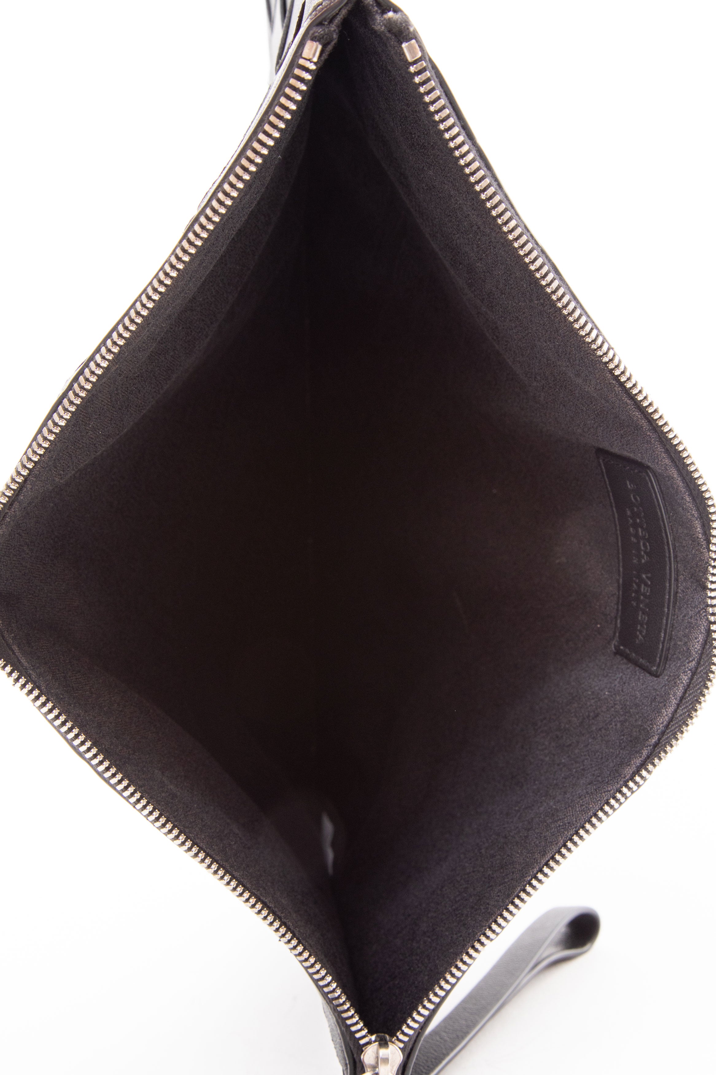 Bottega Veneta Nappa Intrecciato Wristlet Pouch Black