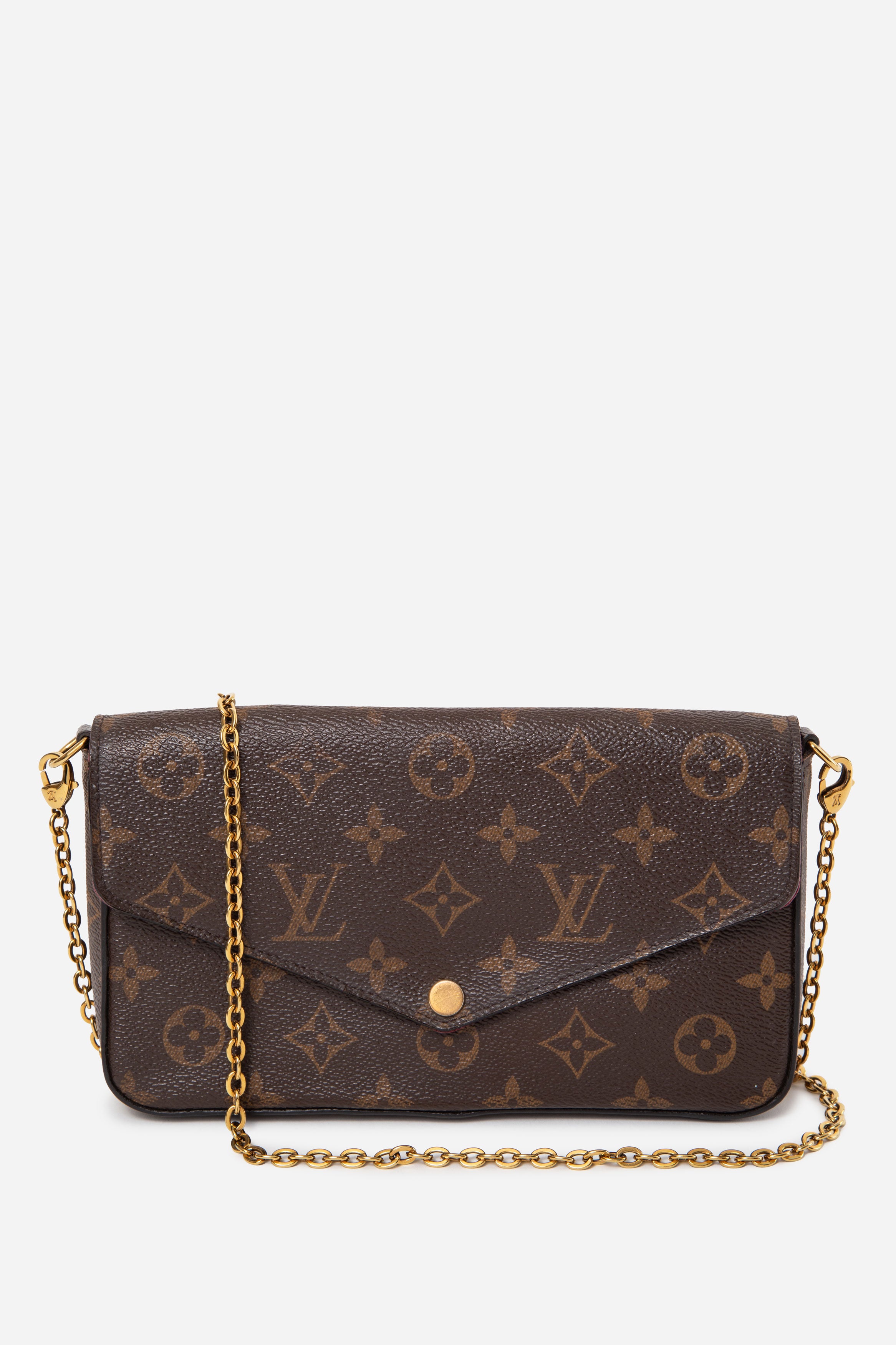 Louis Vuitton 2016 Monogram Félicie Pochette Chain Wallet -Missing two pouches