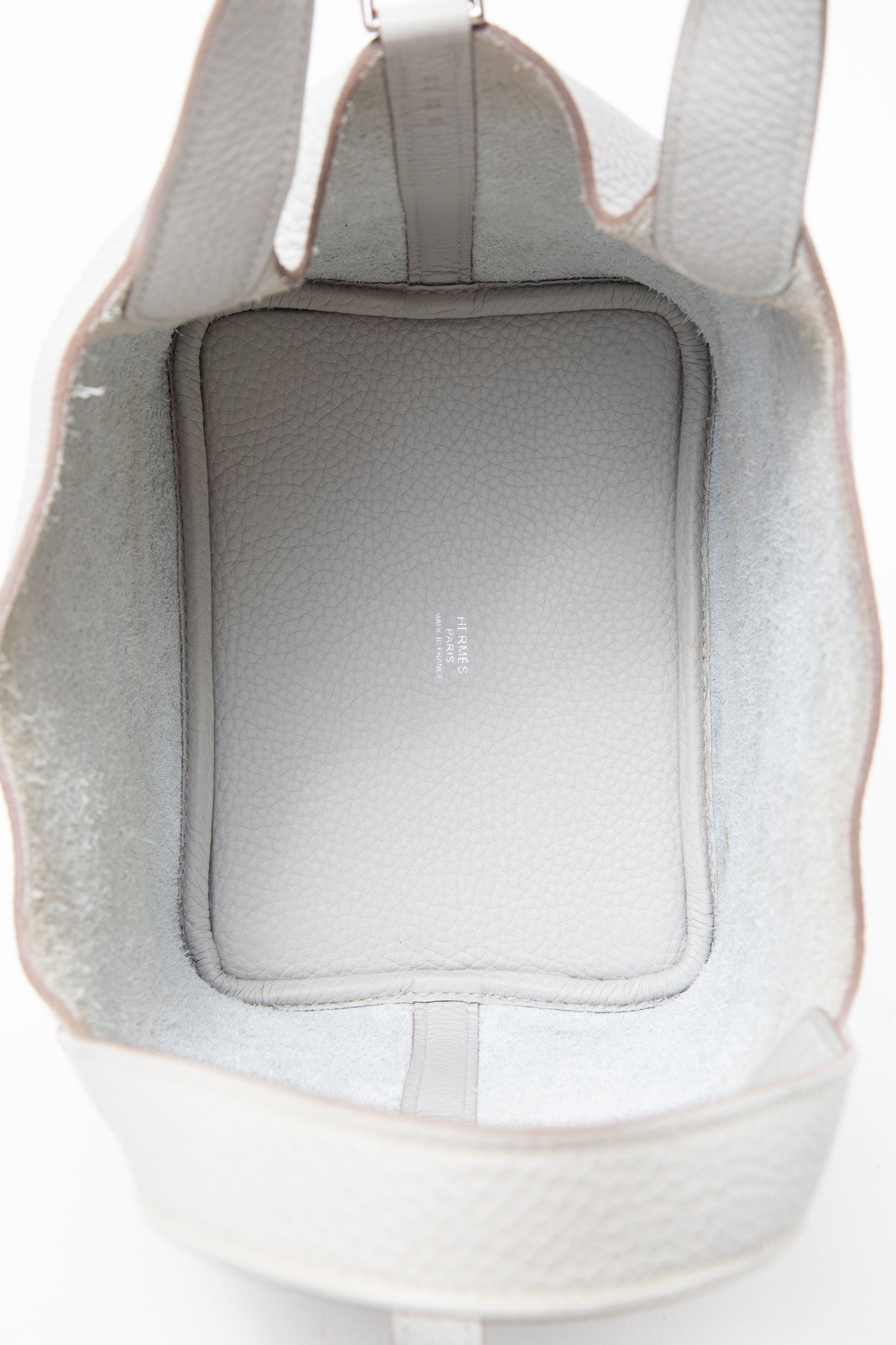 Hermes 2019 Clemence Leather Picotin 18 Gris Perle