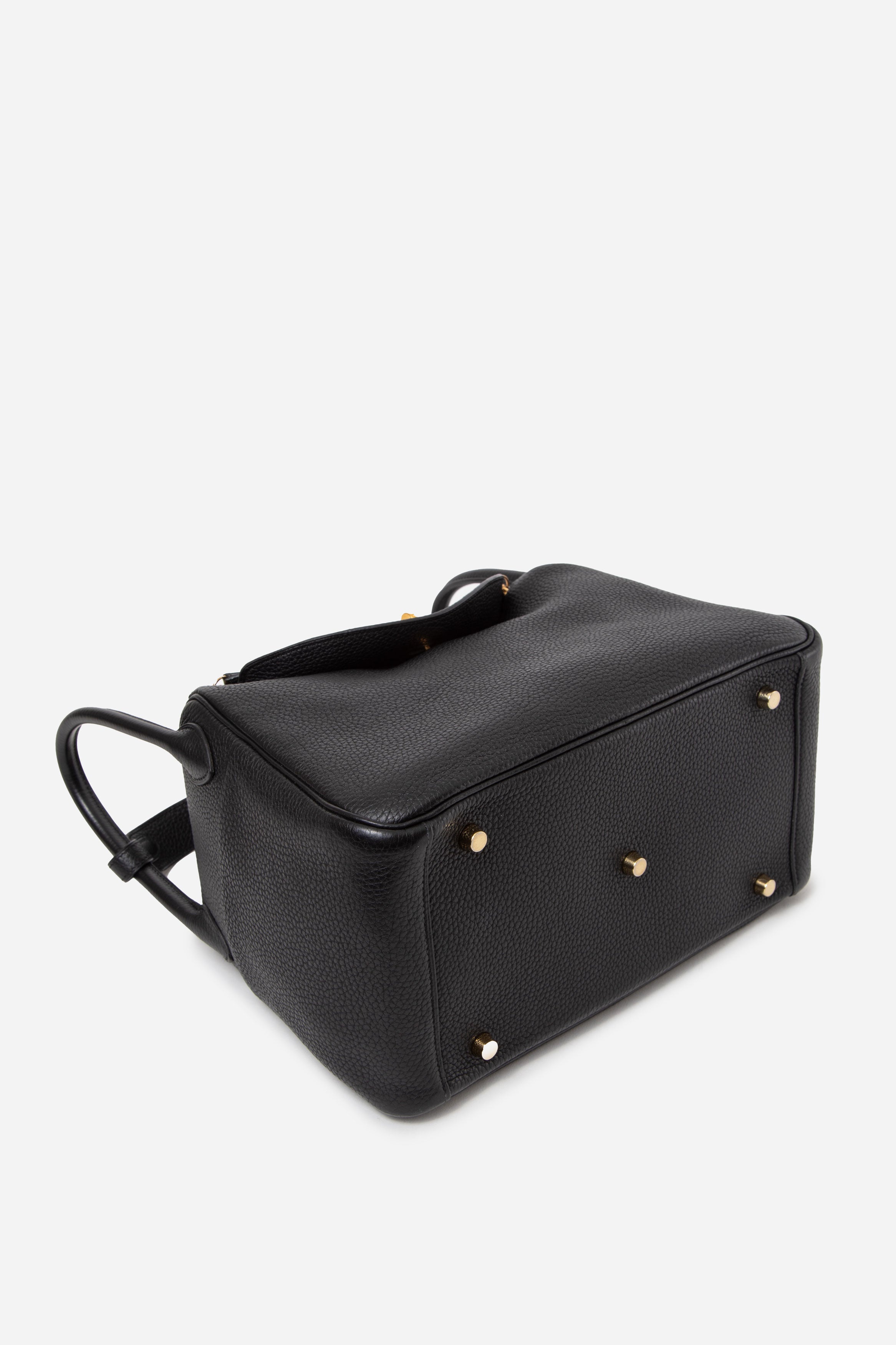 Hermes 2018 Lindy30 Taurillon Clemence Shoulder Bag Black