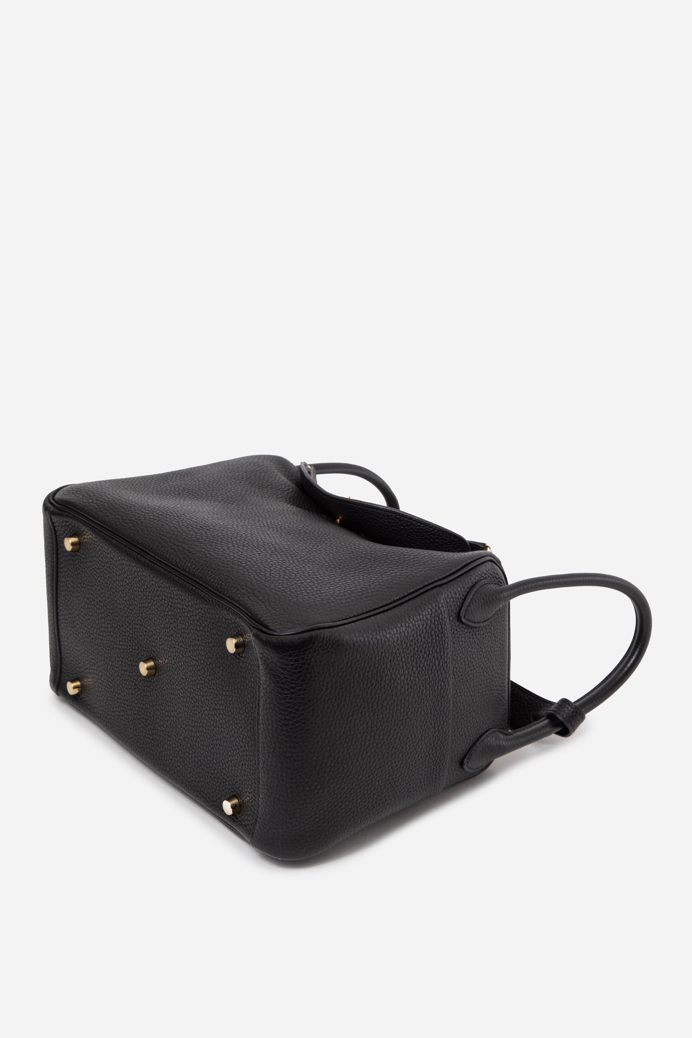 Hermes 2018 Lindy30 Taurillon Clemence Shoulder Bag Black