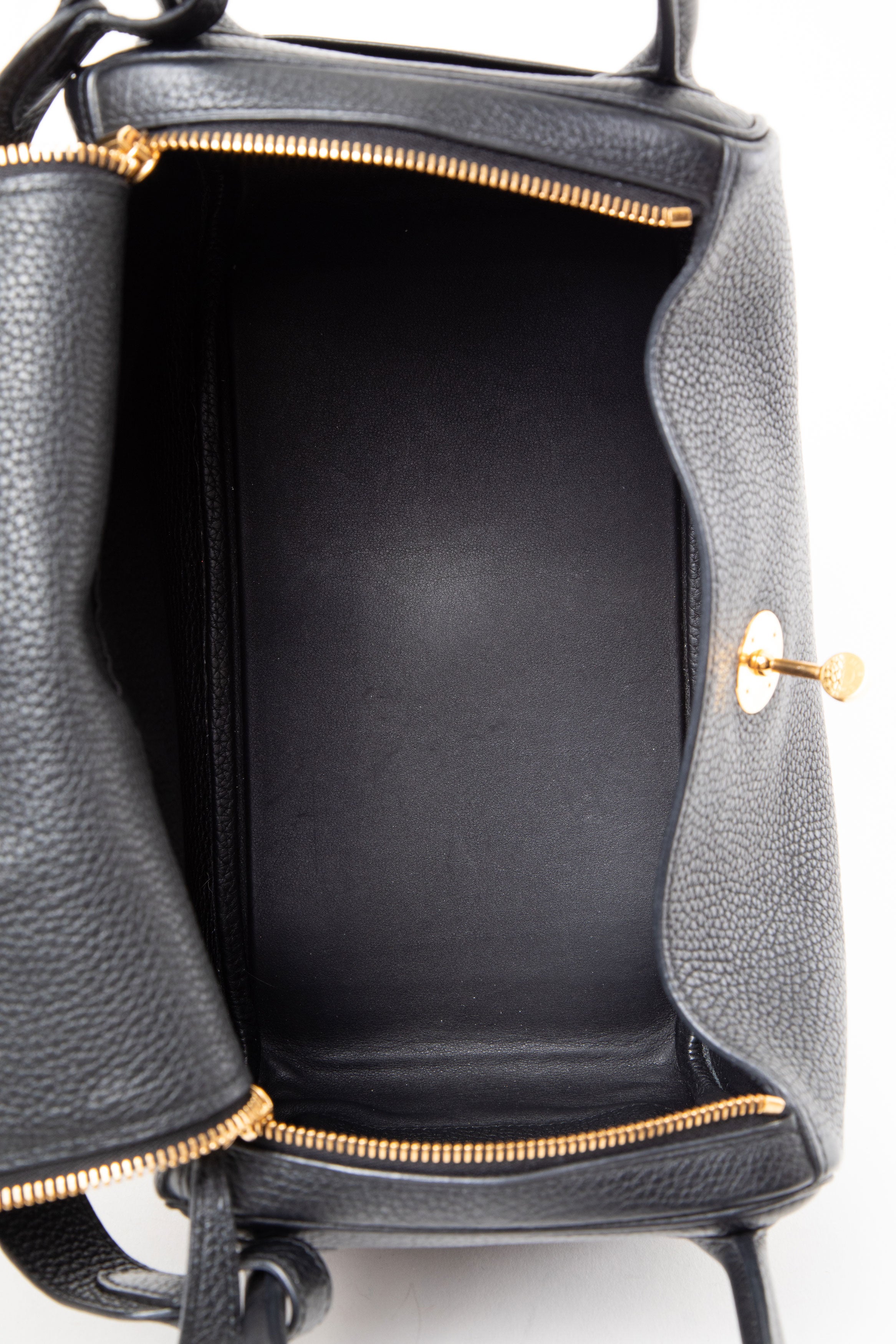 Hermes 2018 Lindy30 Taurillon Clemence Shoulder Bag Black