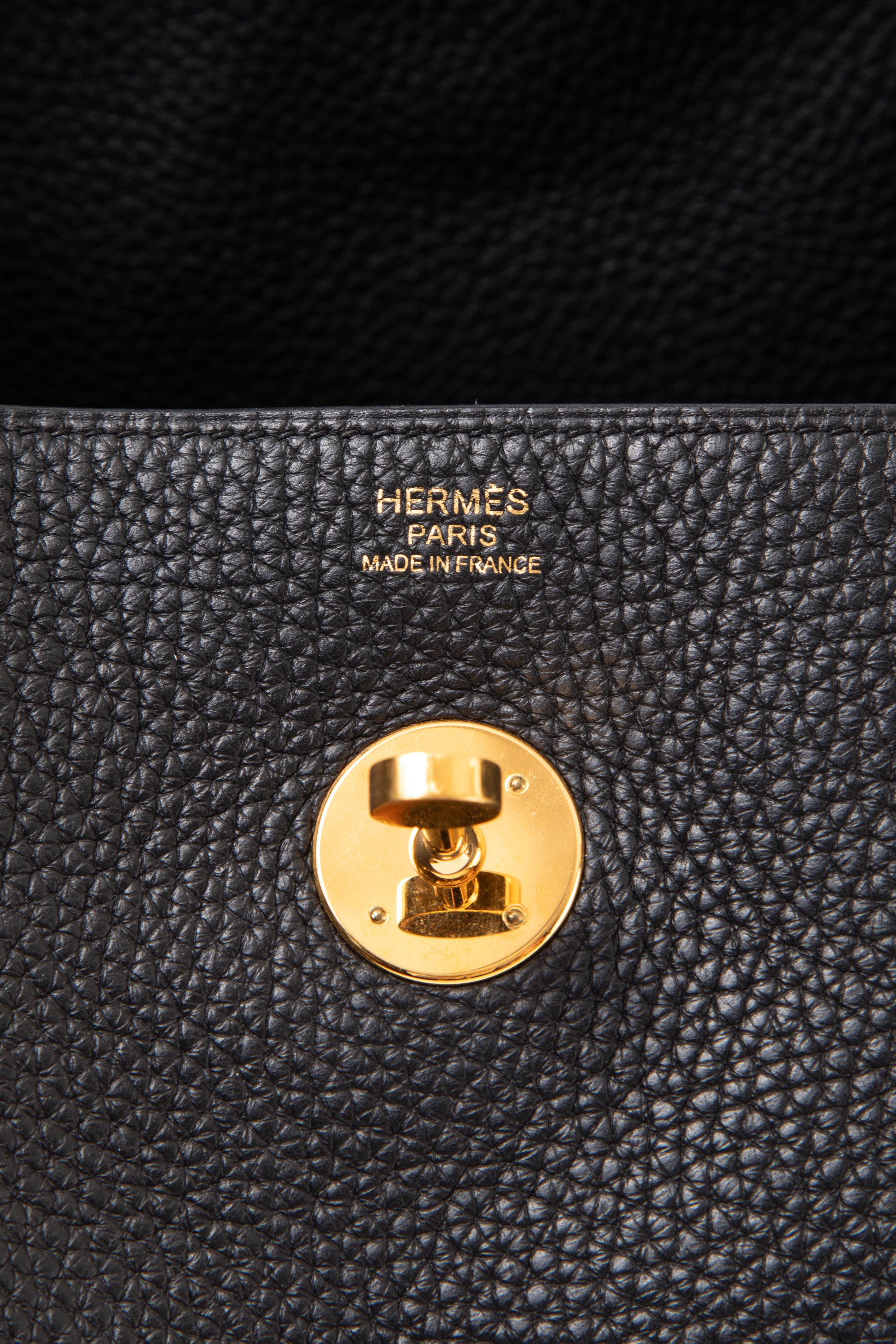 Hermes 2018 Lindy30 Taurillon Clemence Shoulder Bag Black