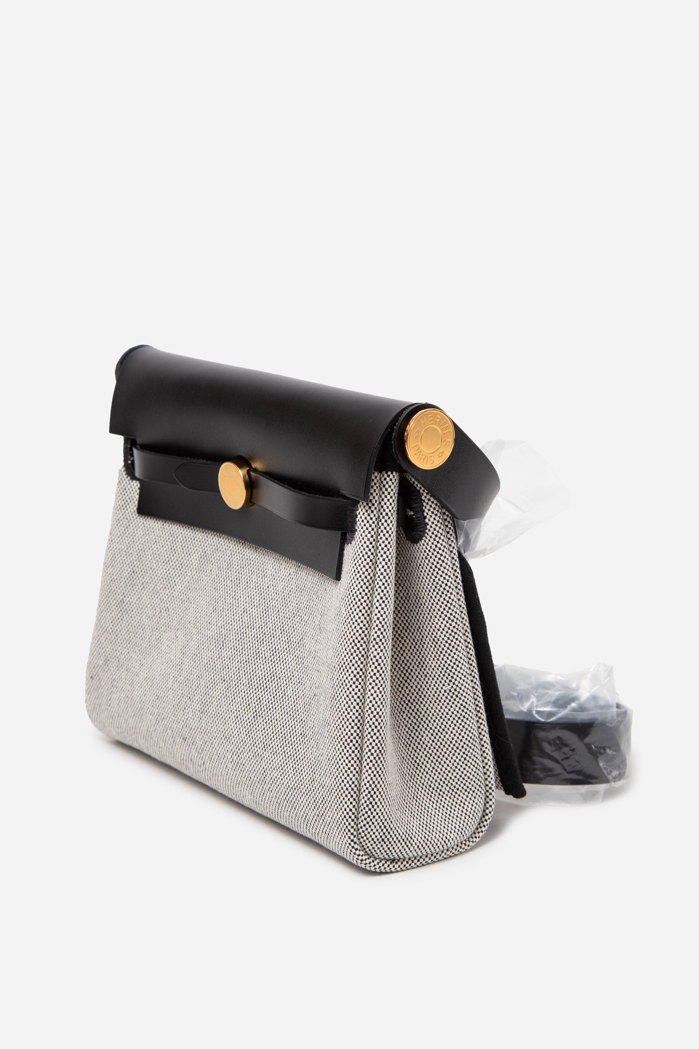 Hermes 2025 Mini Herbag Black/White GHW NWT