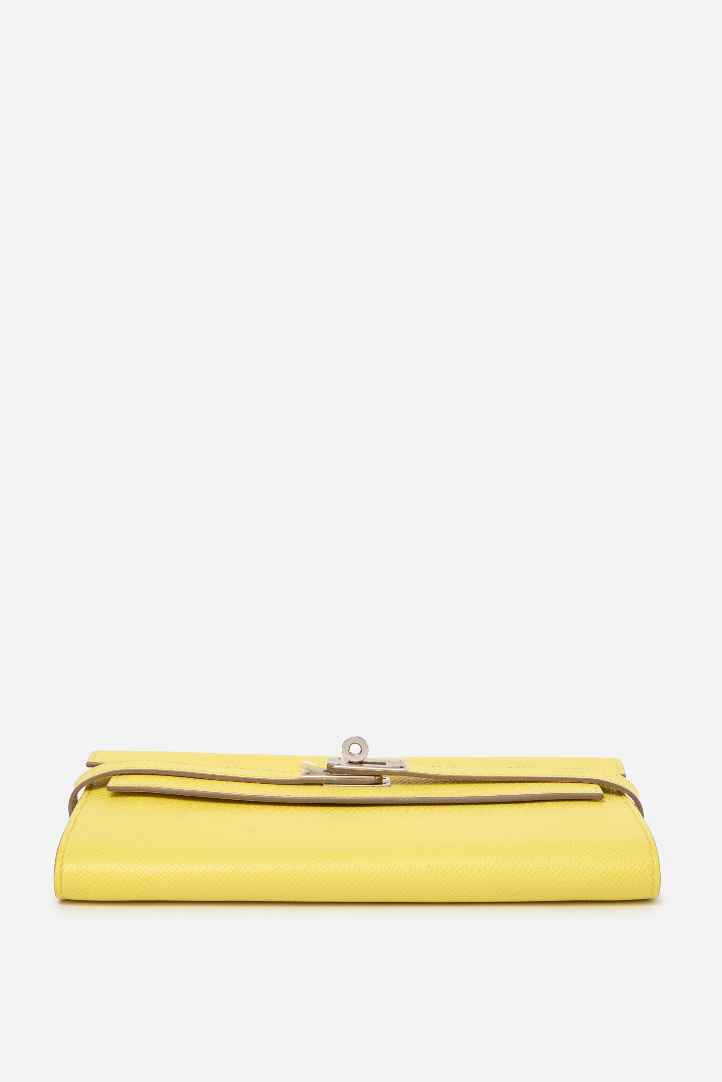 Hermes 2014 Long Kelly Wallet Epsom Yellow PHW