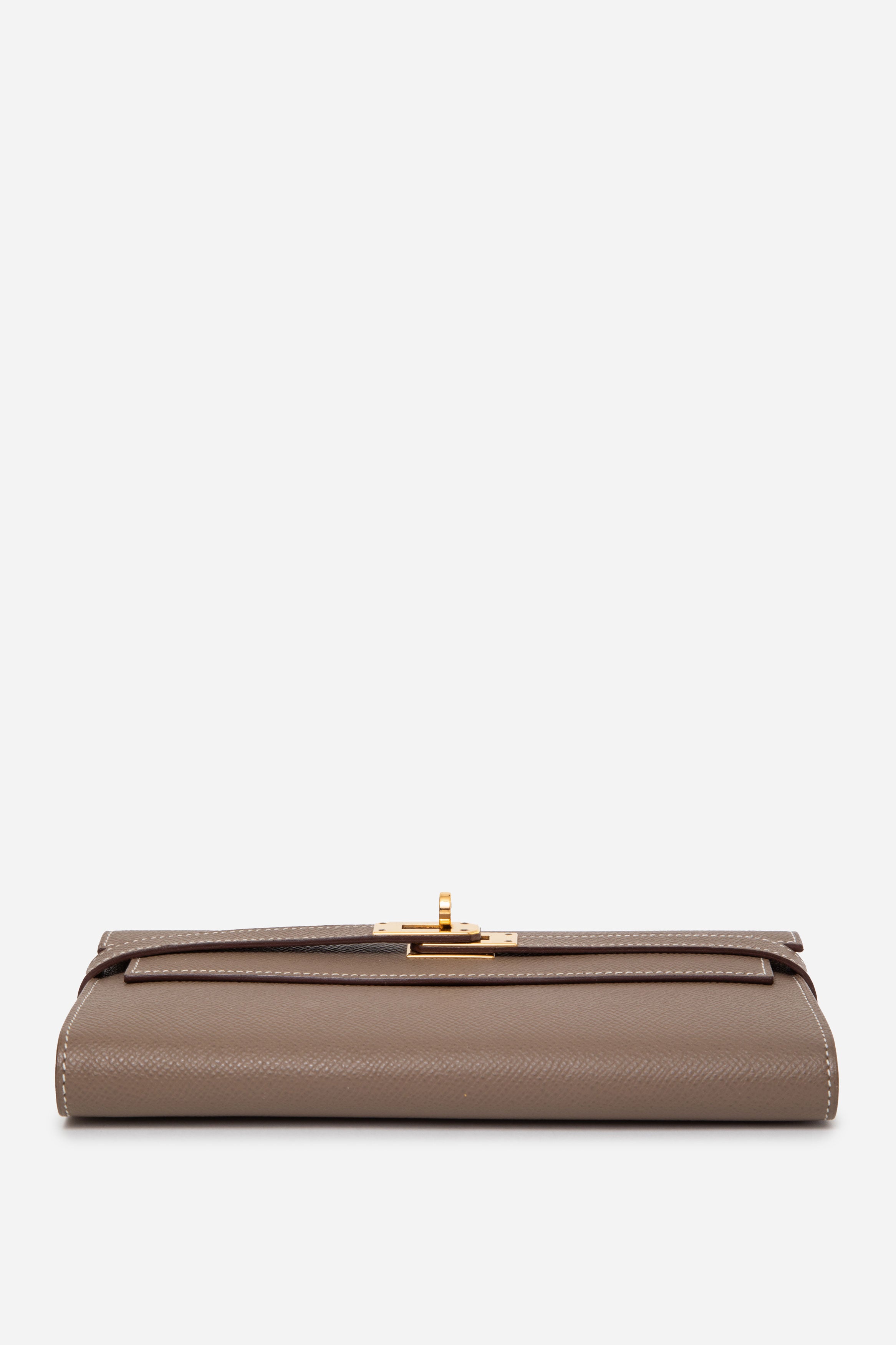 HERMES 2017 Epsom Kelly Long Wallet Etoupe