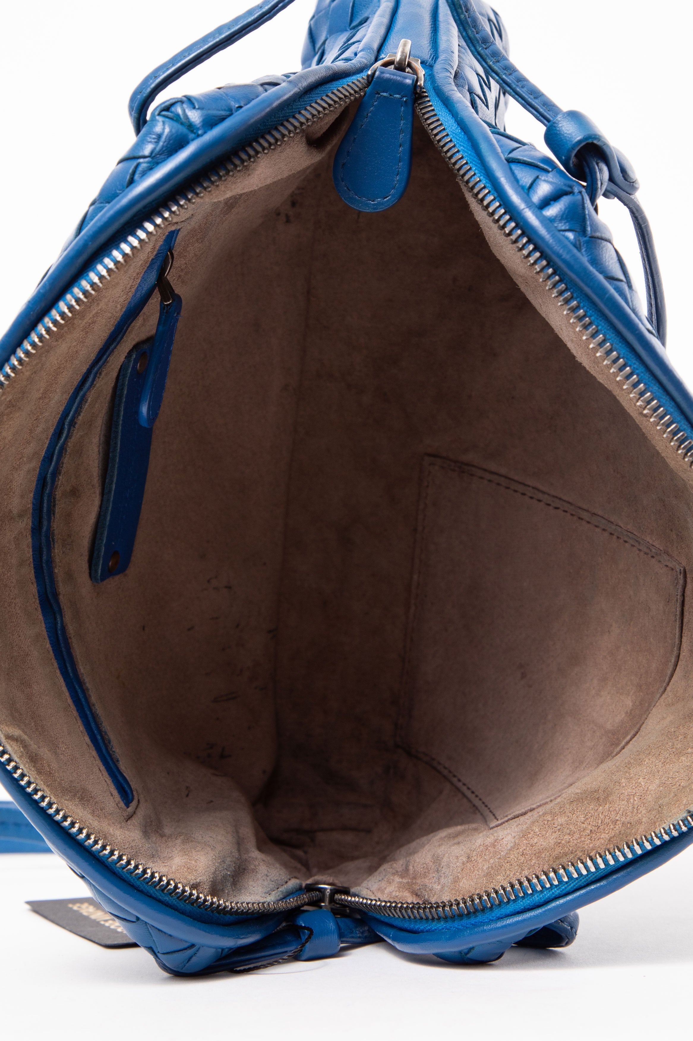 Bottega Veneta Blue Nappa Intrecciato Nodini Crossbody