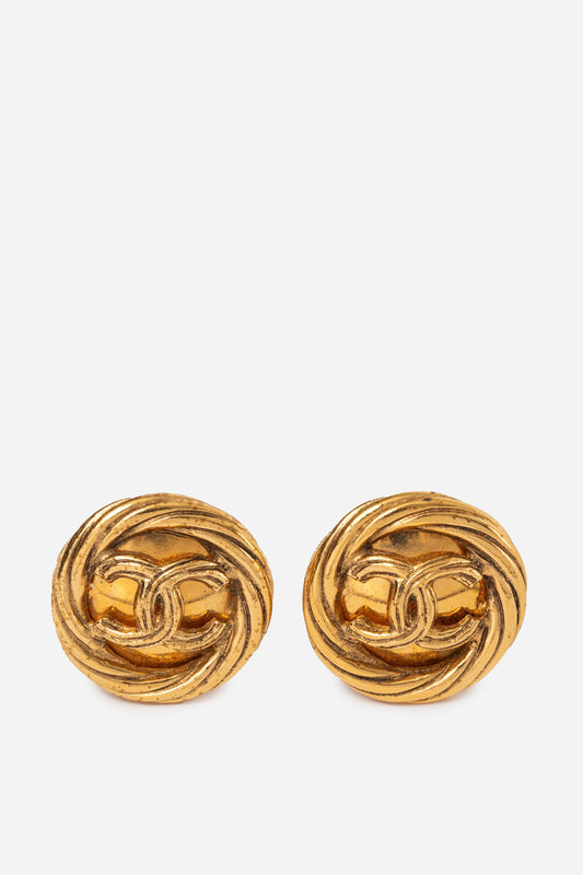 Pre-Owned Chanel 1993 CC round earrings clip-on