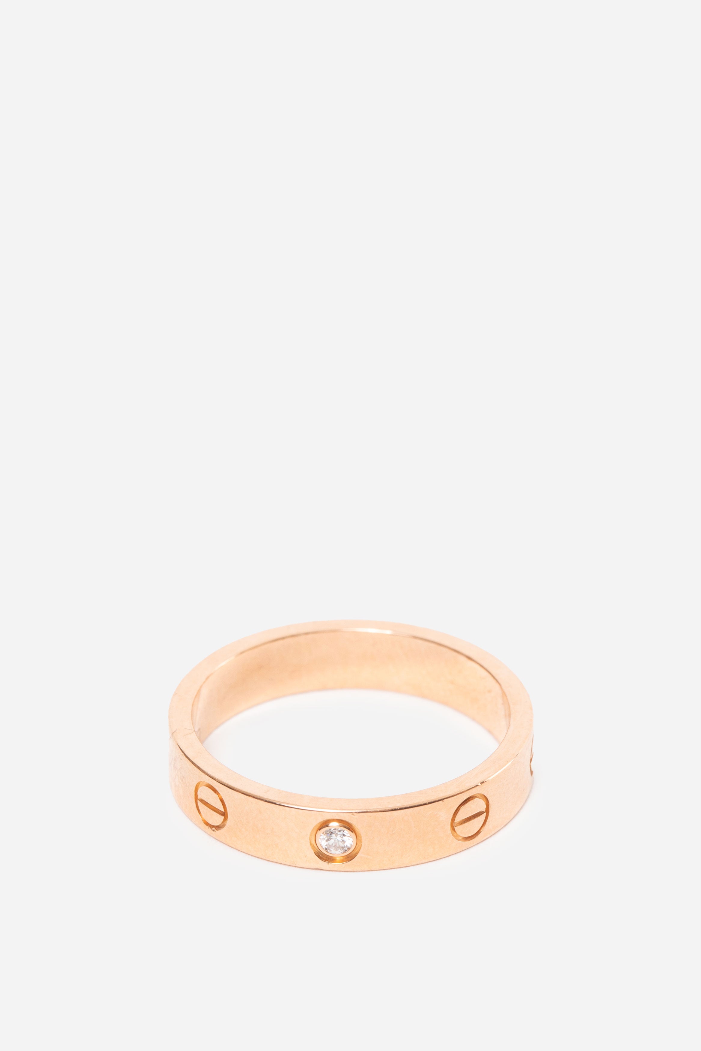 Cartier Love Ring Small, 1 Diamond 18K Rose Gold #55