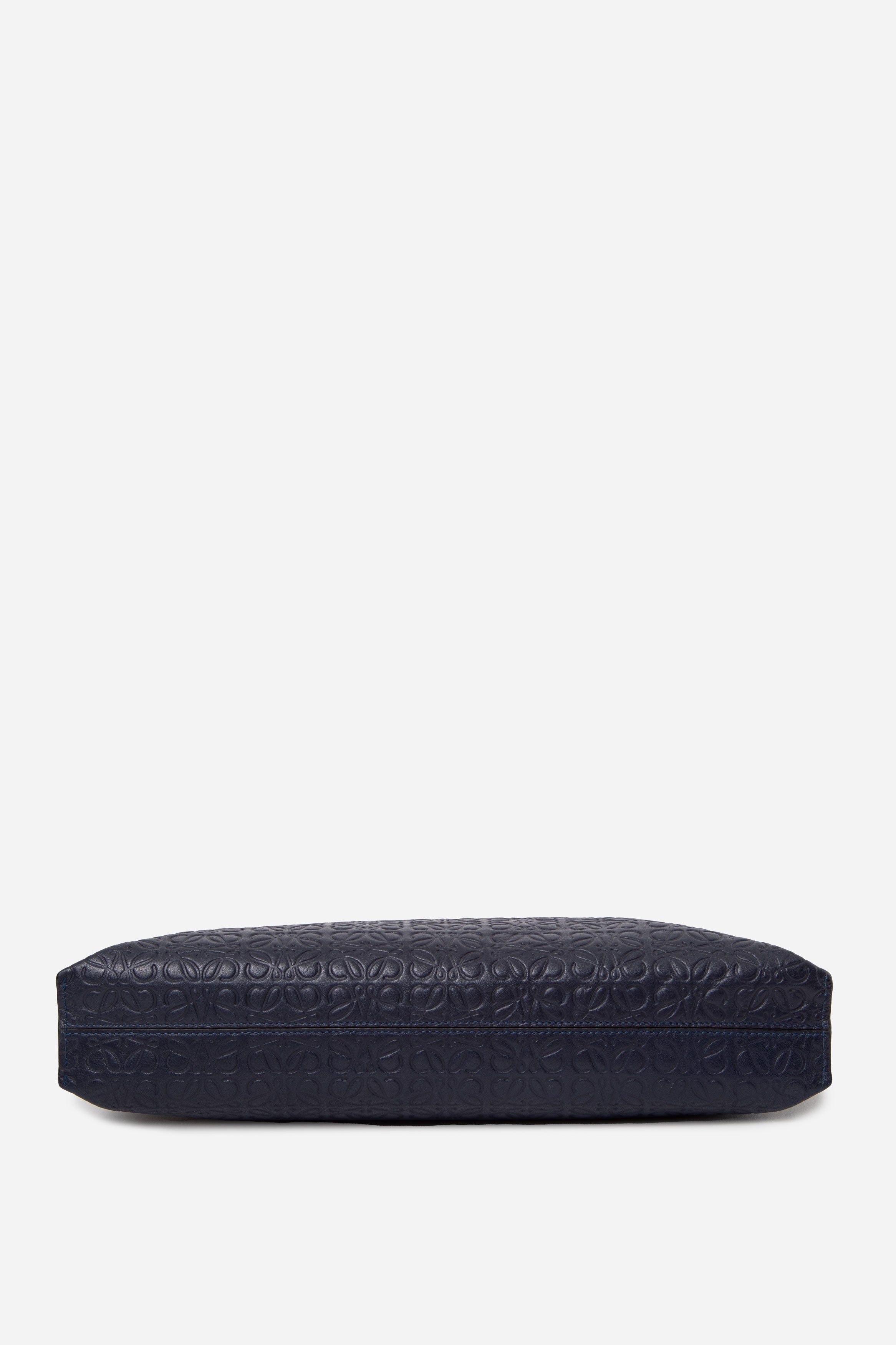 Loewe Navy Calfskin Embossed Repeat T Pouch
