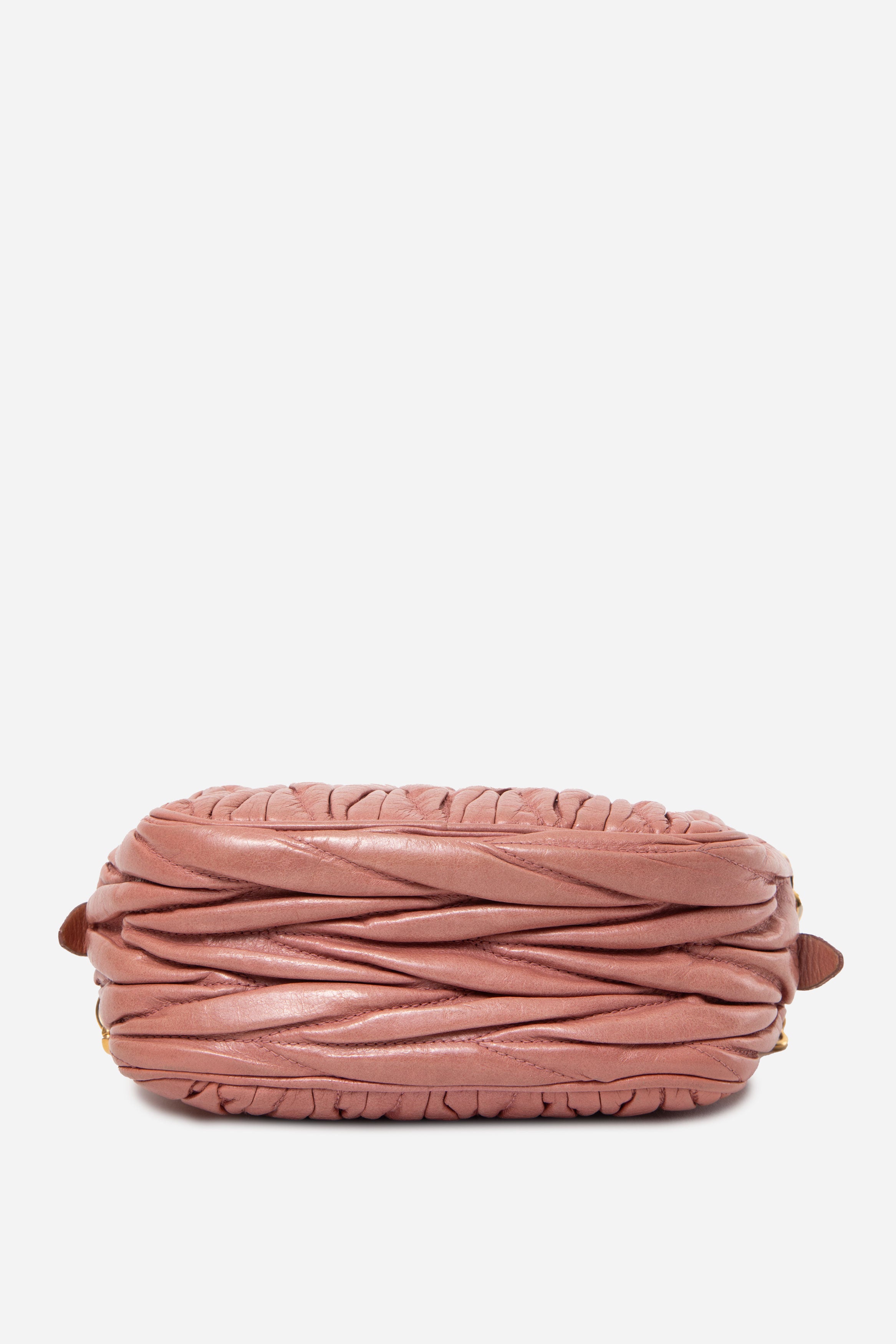 Miu Miu Pink Leather Matelasse Camera Crossbody Bag