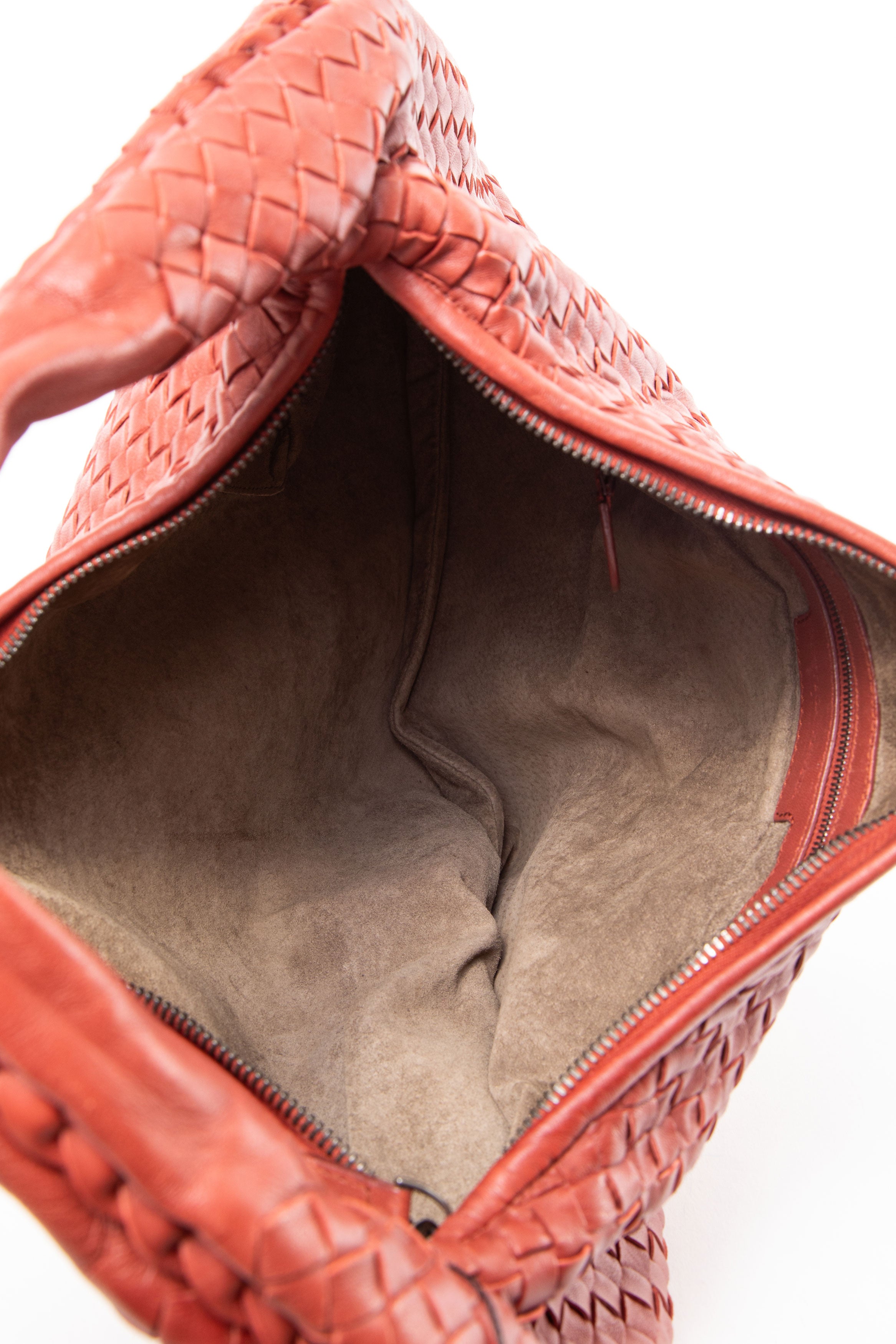 Bottega Veneta Red Intrecciato Veneta Hobo