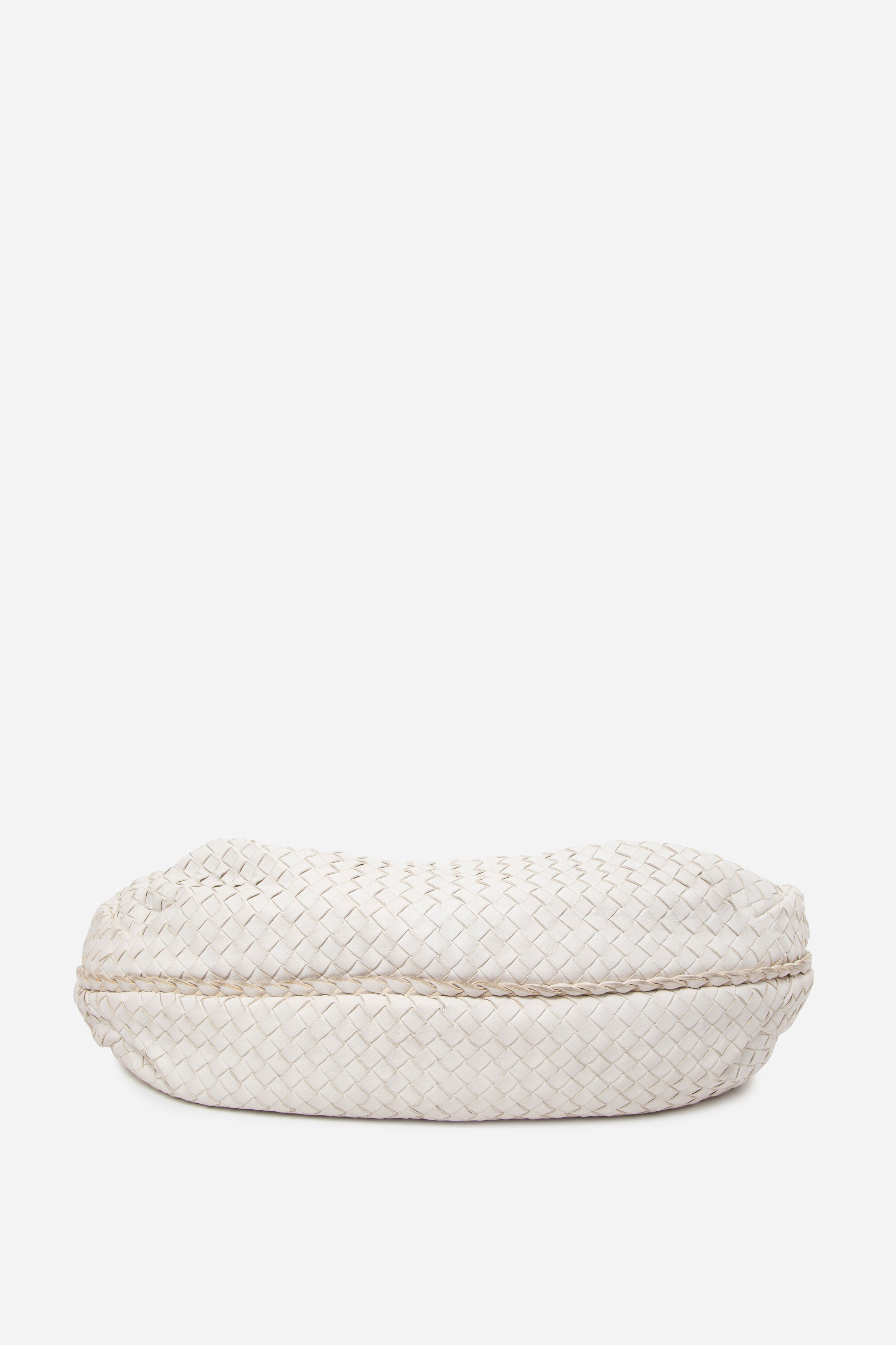 Bottega Veneta Cream Nappa Intrecciato Medium Veneta Hobo