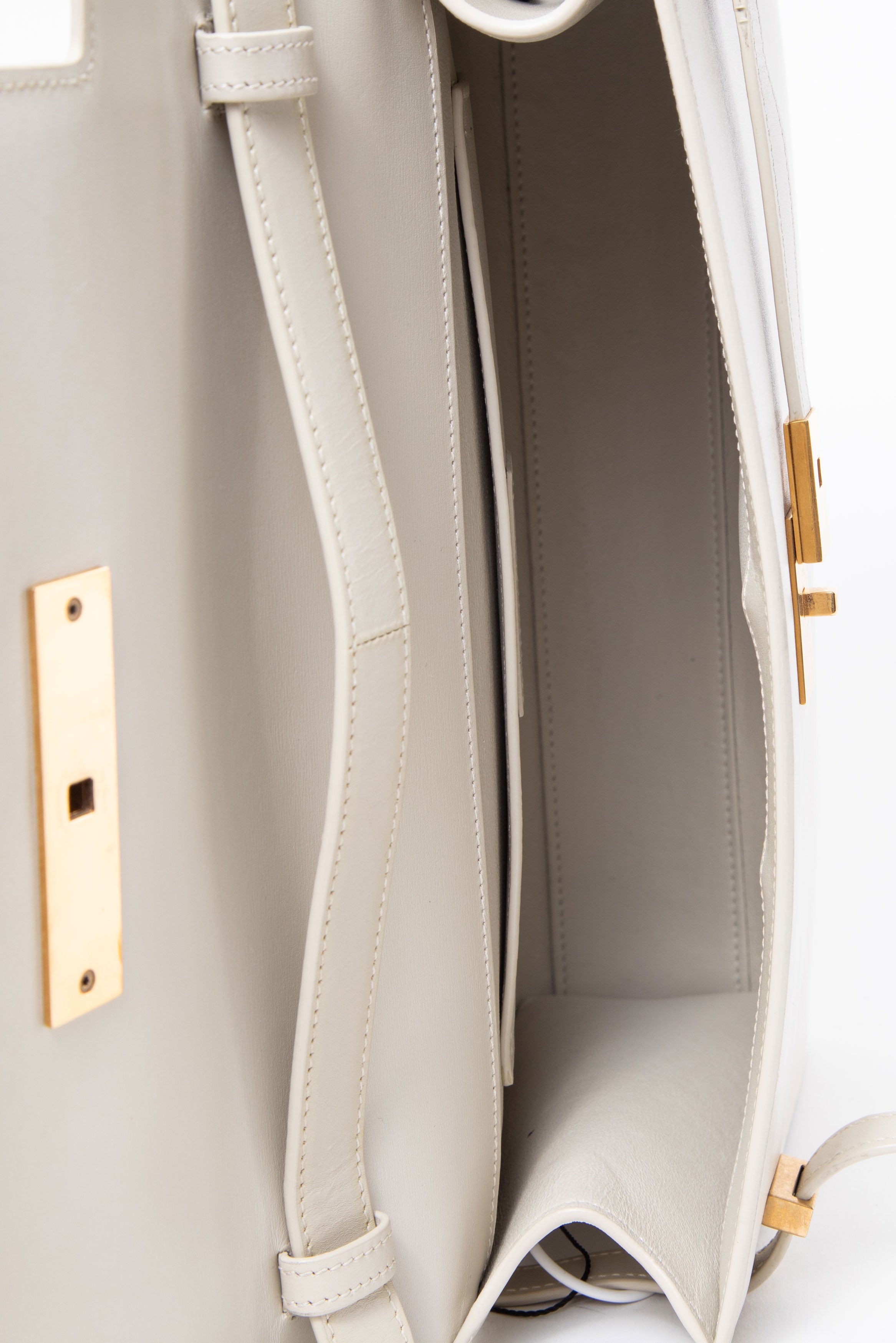 Saint Laurent Medium Calfskin Manhattan Shoulder Bag Cream