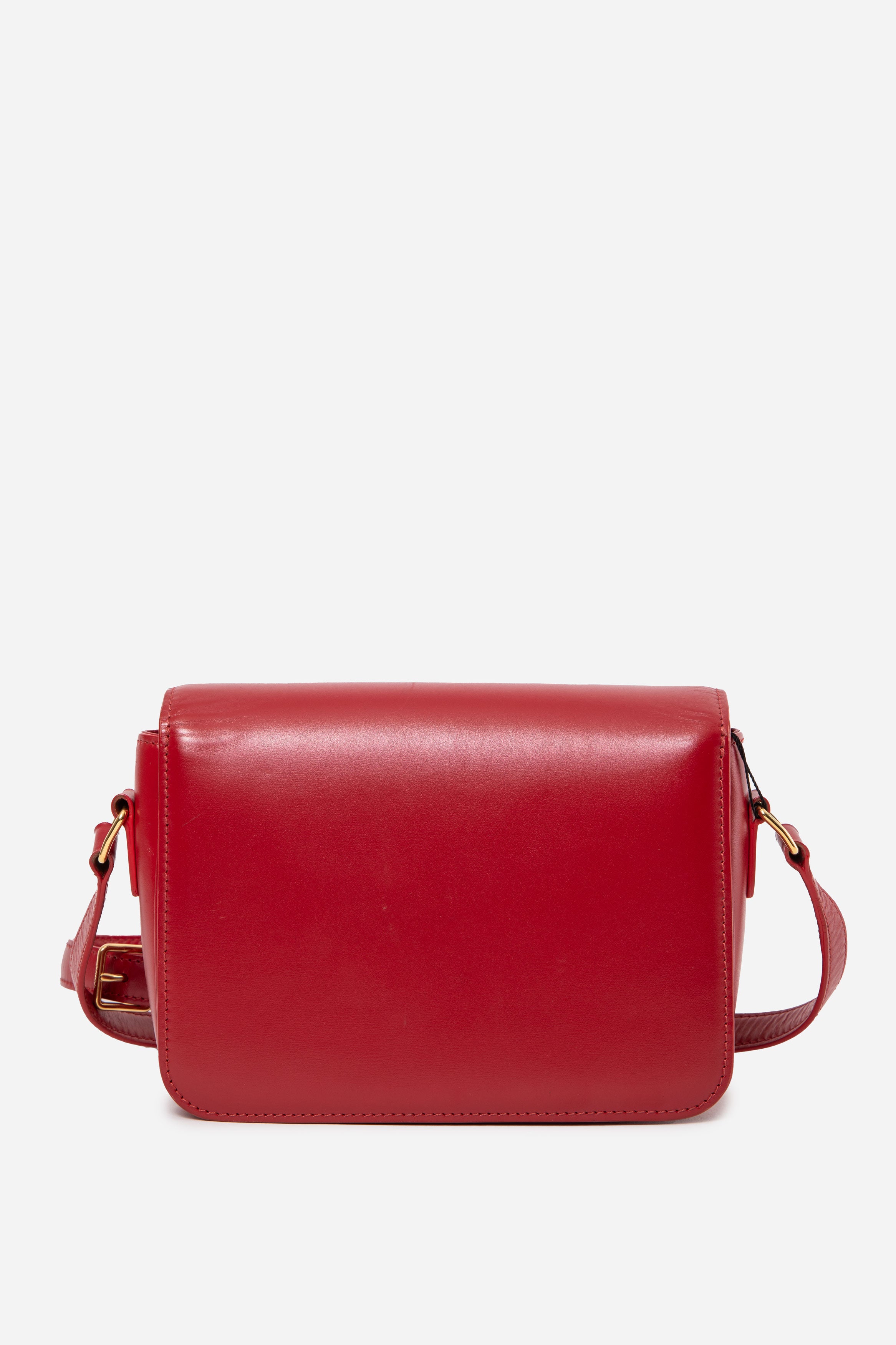 Celine 2019 Red Calfskin Teen Triomphe Shoulder Bag