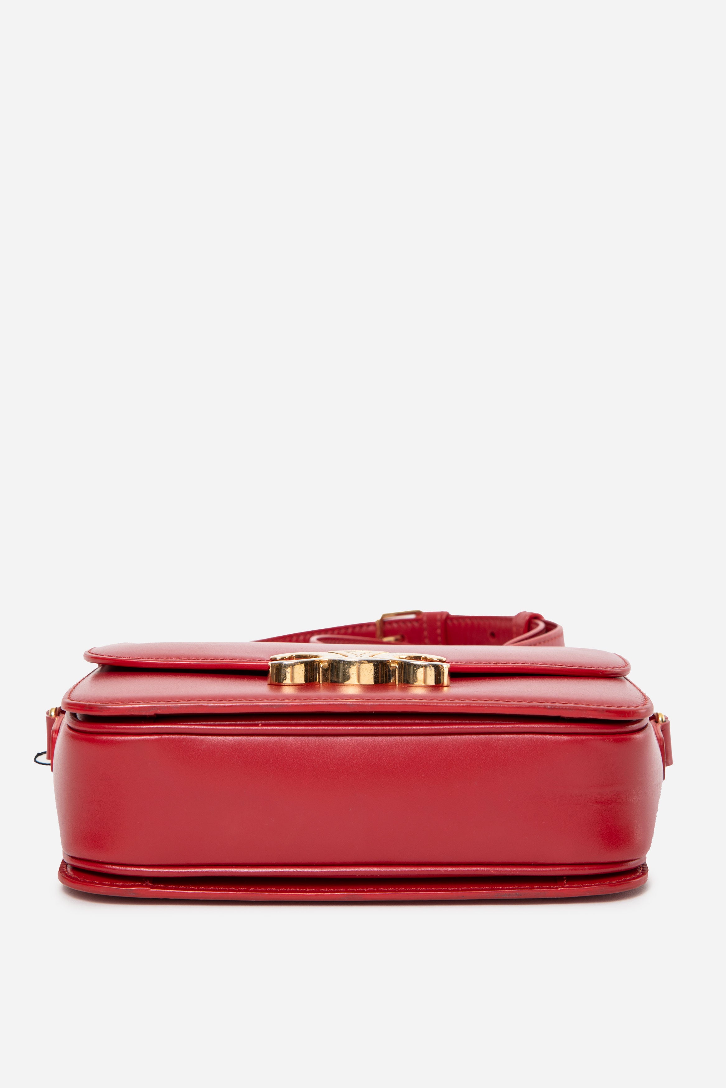 Celine 2019 Red Calfskin Teen Triomphe Shoulder Bag