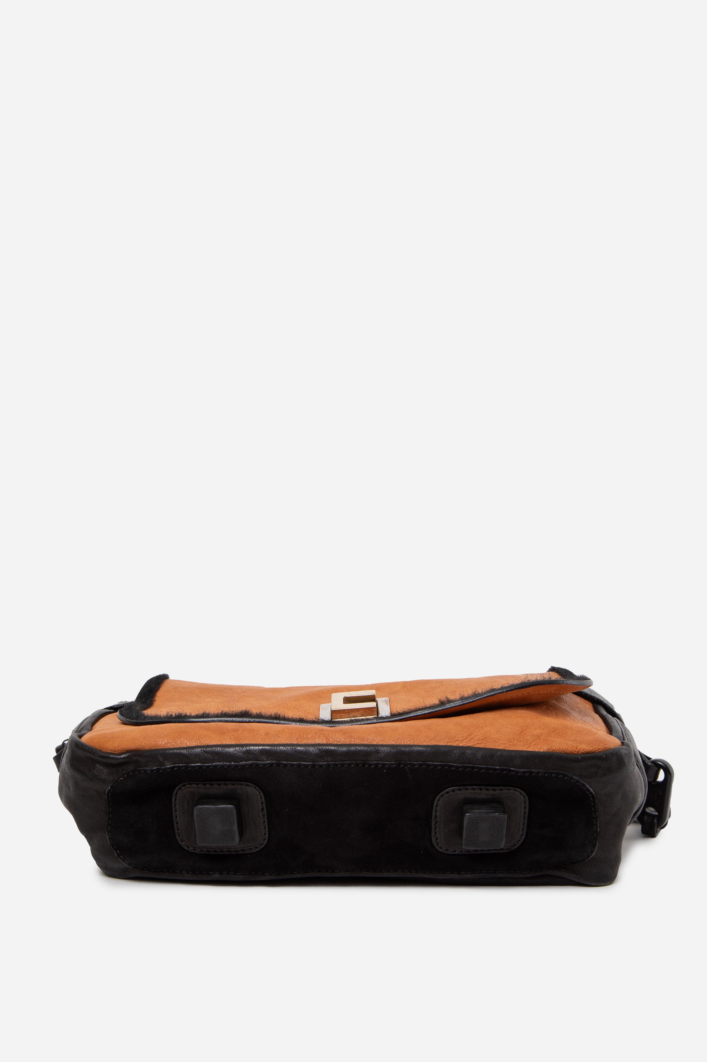 Celine Suede/Leather Flap Shoulder Bag Brown/Black