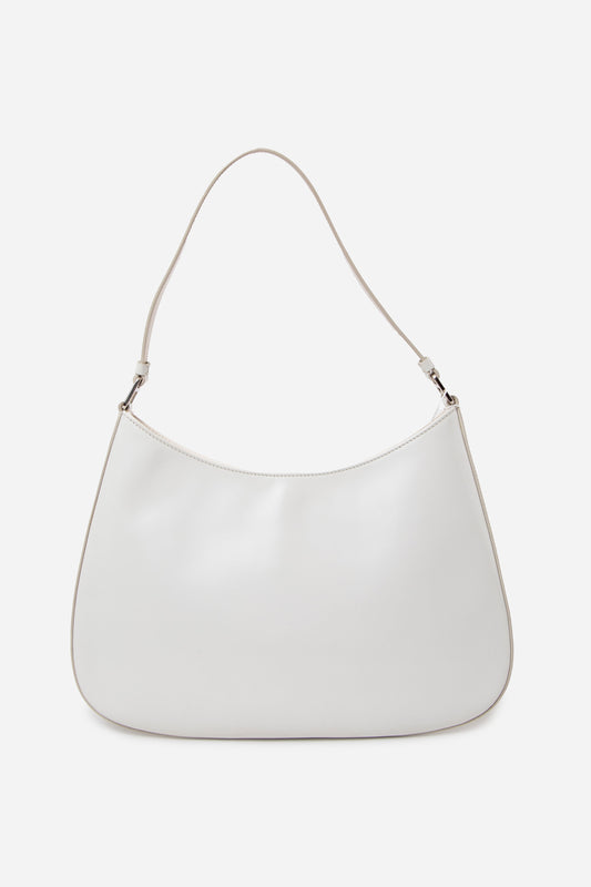 Prada Large Spazzolato Cleo Shoulder Bag White