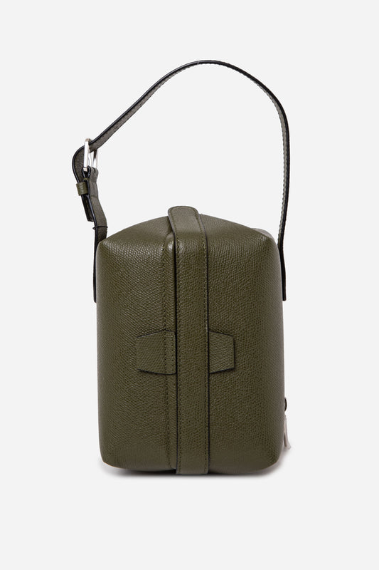 Valextra Calf Leather Tric Trac Bag With Strap Green