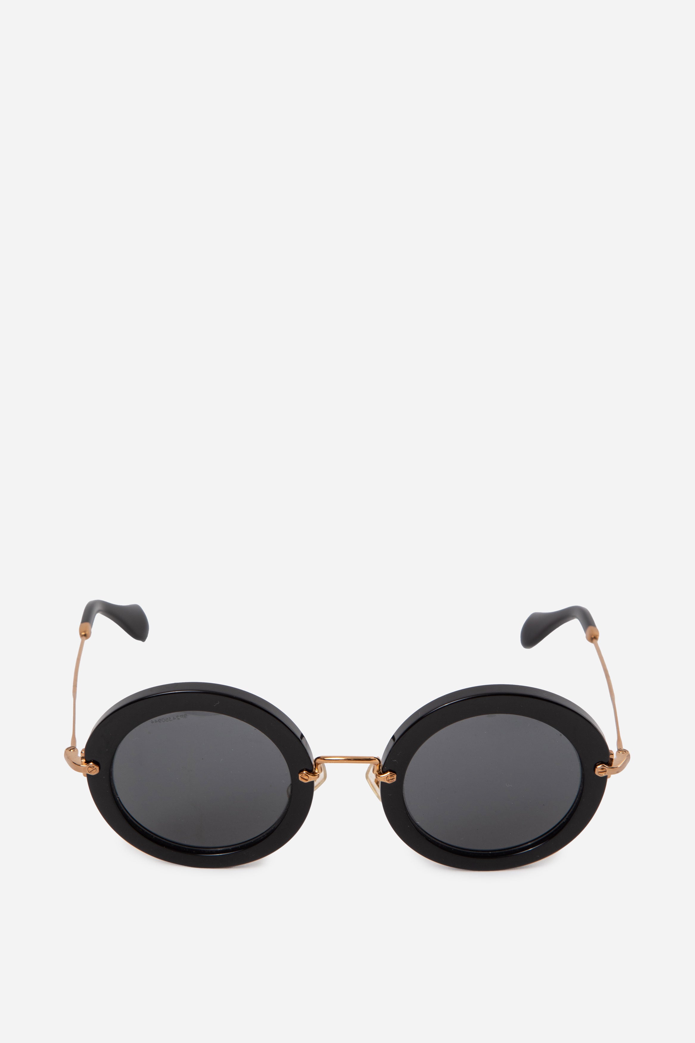 Miu Miu Acetate Glitter Round Sunglasses SMU13N Black