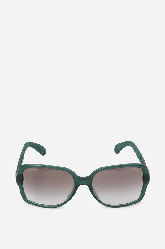 Pre-Owned Chanel Green/Grey Square Sunglasses
